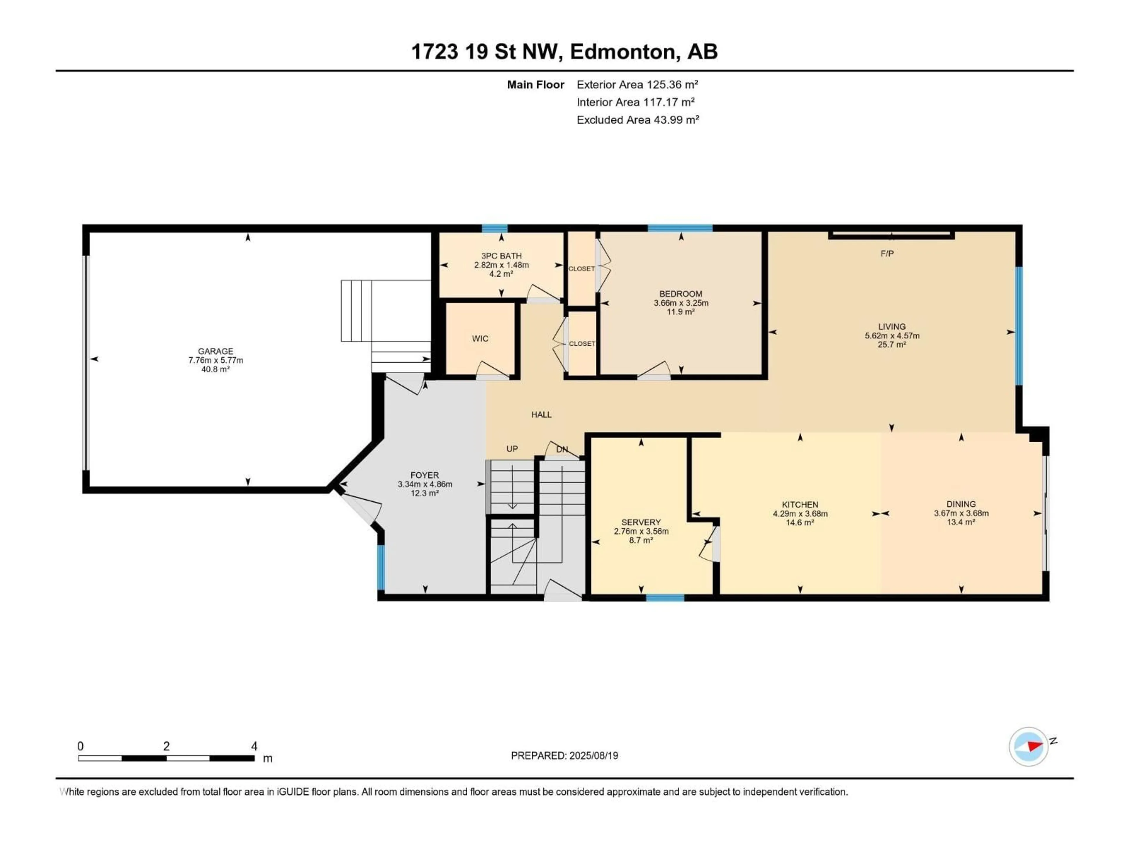 Floor plan for NW - 1723 19 ST, Edmonton Alberta T6T2N1