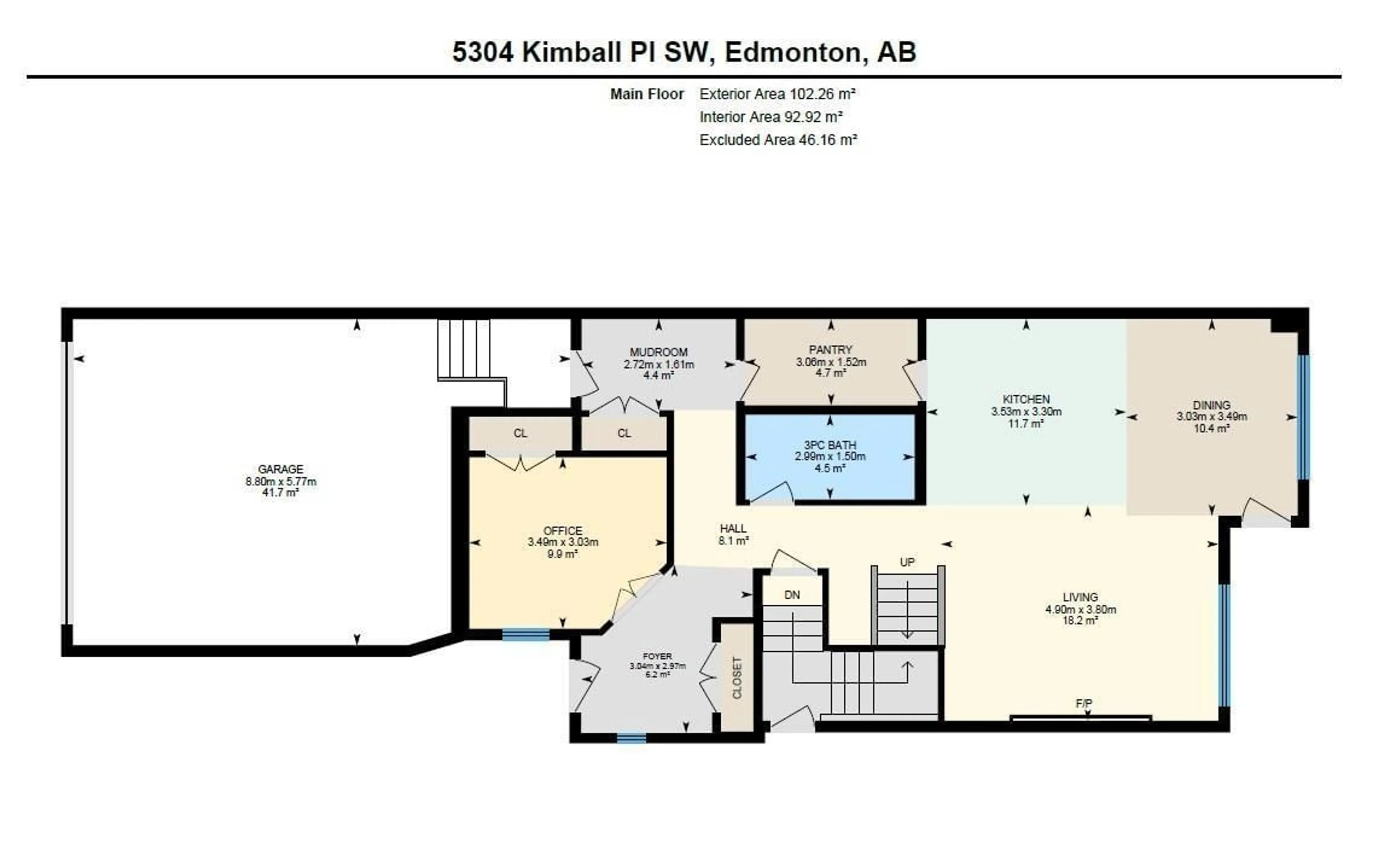 Floor plan for 5304 KIMBALL PL, Edmonton Alberta T6W5E6