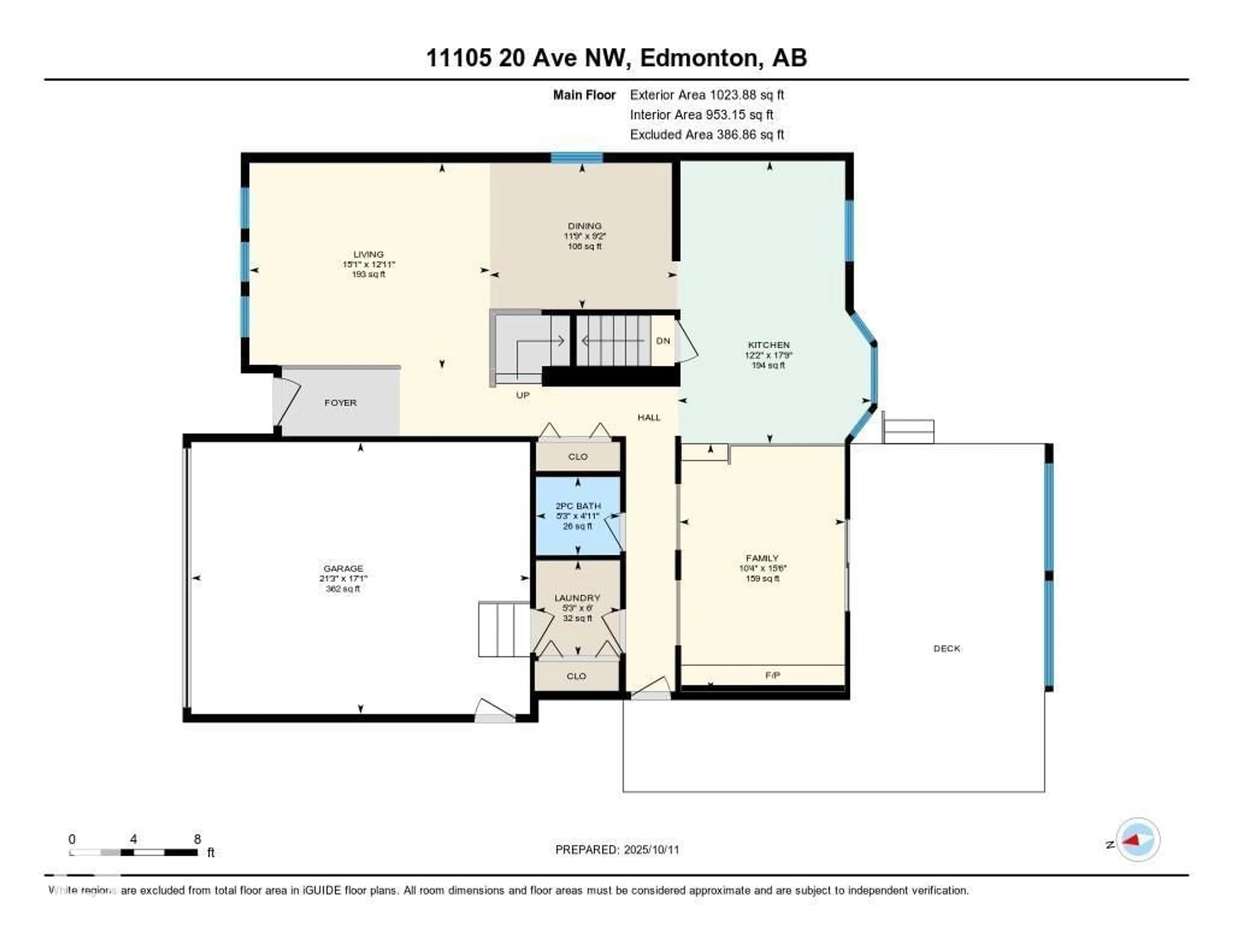 Floor plan for NW - 11105 20 AV, Edmonton Alberta T6J4S6