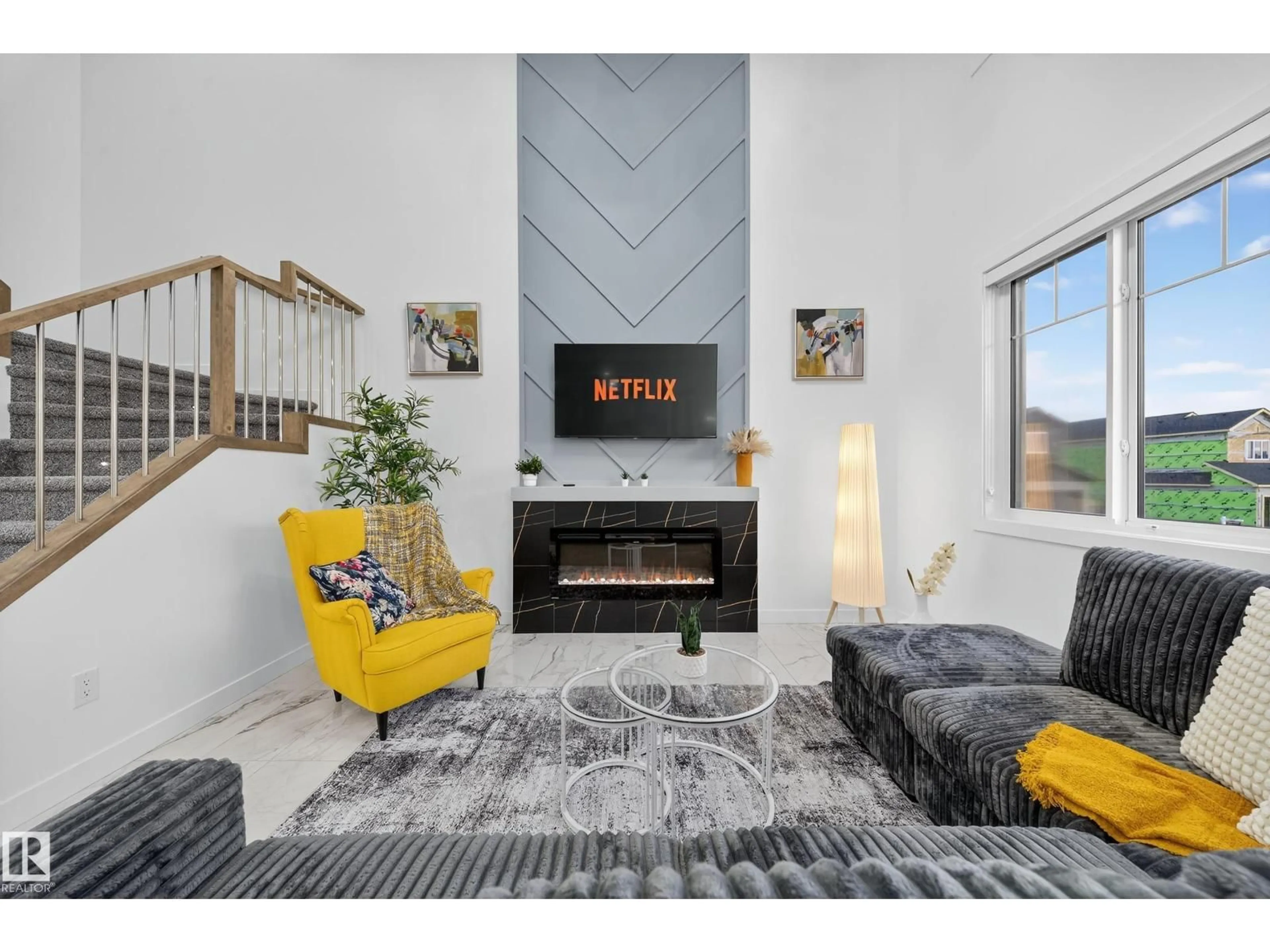 Living room with furniture, unknown for 3605 41 AV, Beaumont Alberta T4X3H3