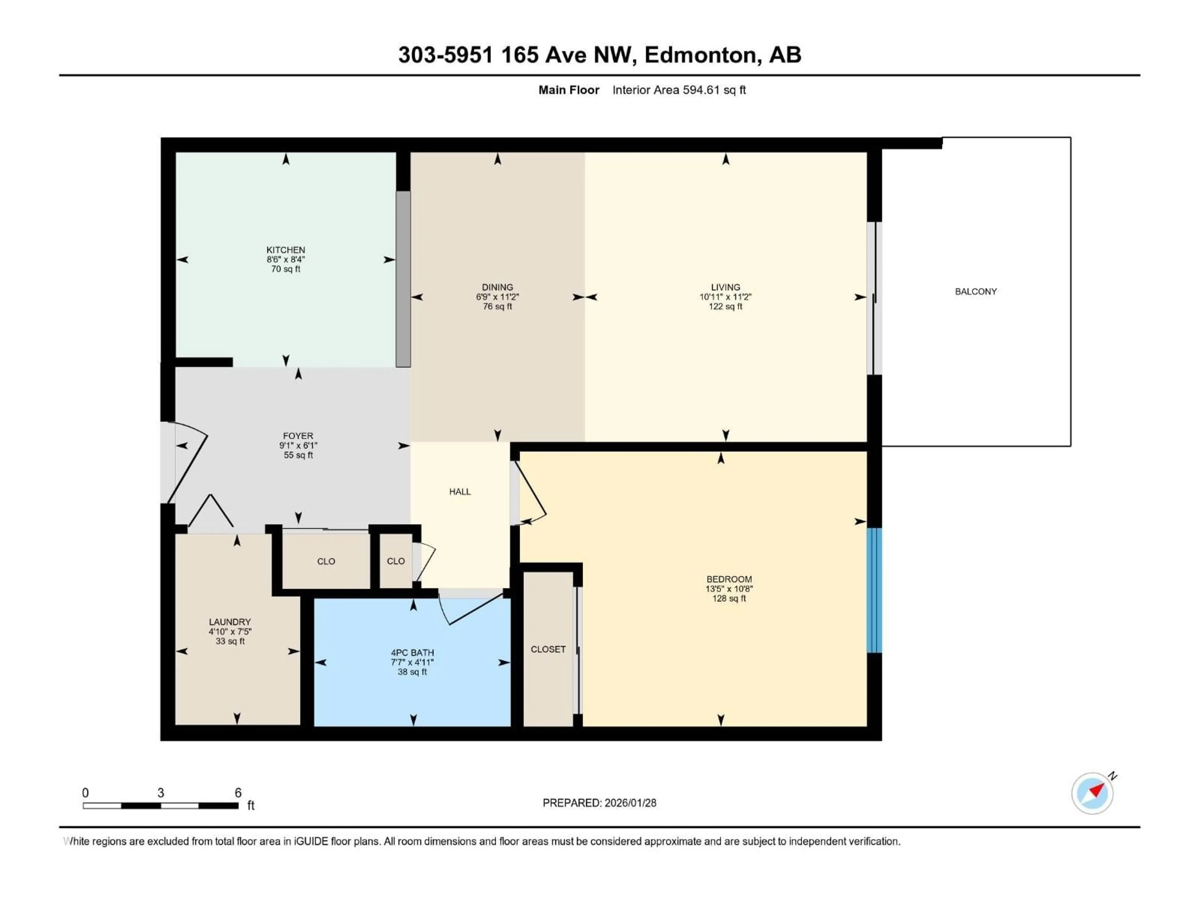 Floor plan for #303 - 5951 165 AV, Edmonton Alberta T5Y0J6