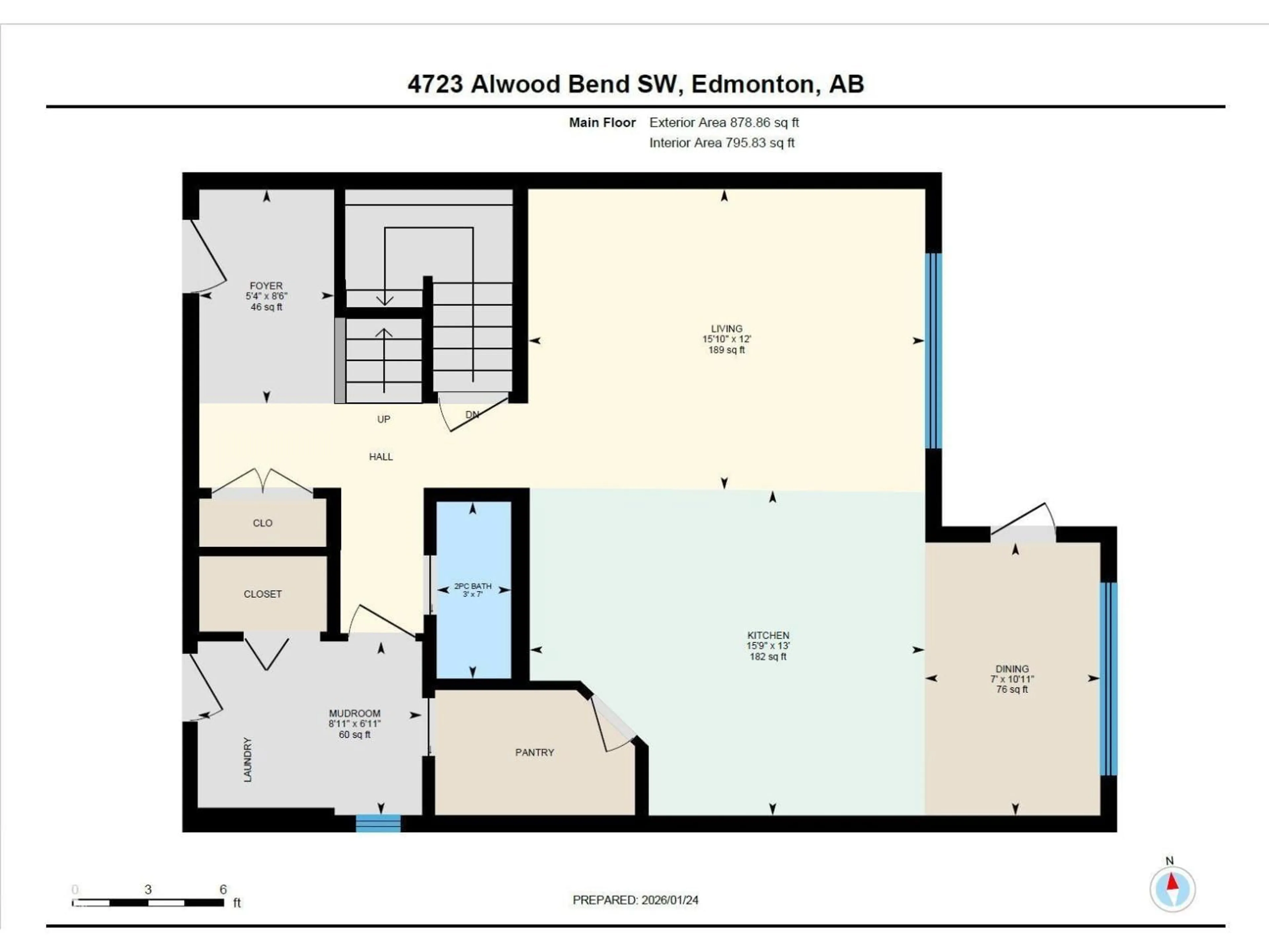 Floor plan for SW SW - 4723 ALWOOD BEND BN, Edmonton Alberta T6W3A2