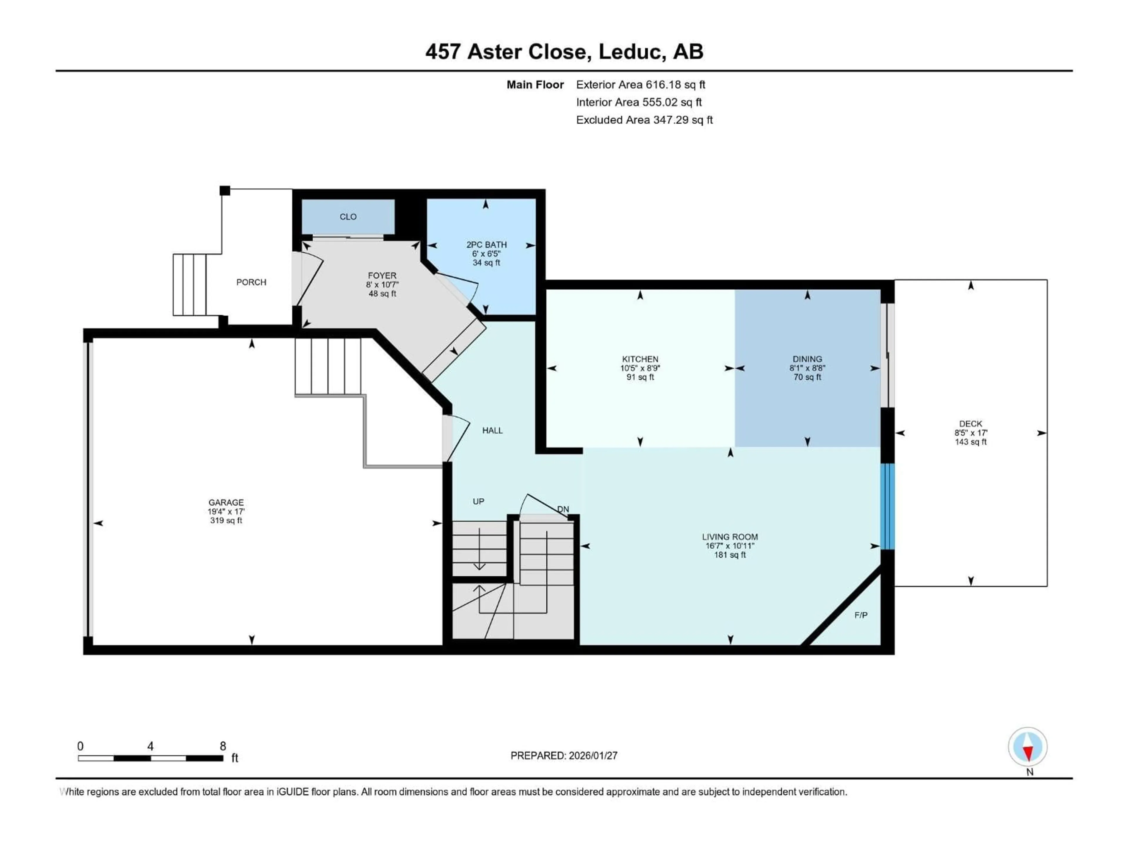 Floor plan for 457 ASTER CL, Leduc Alberta T9E4N9