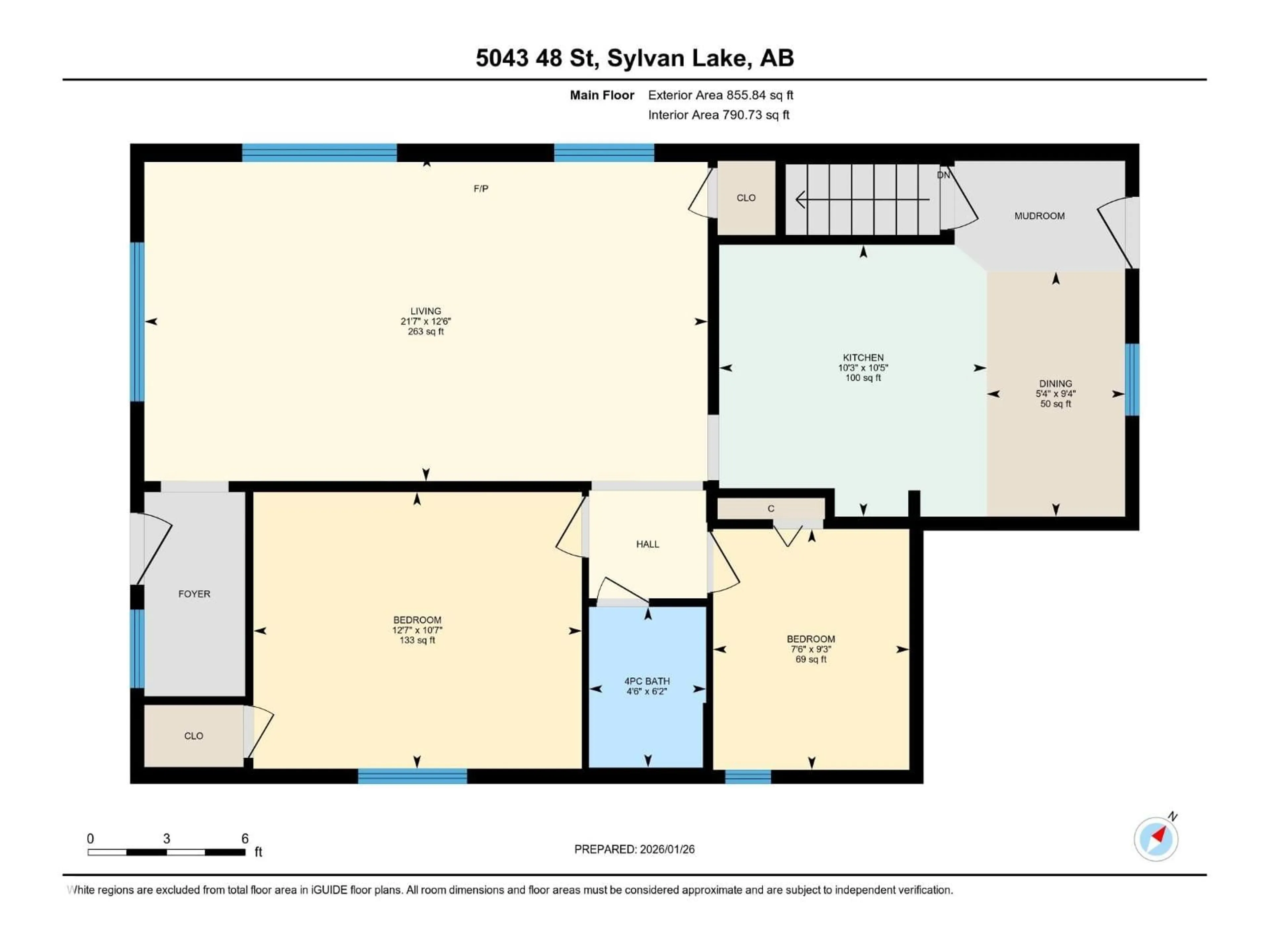 Floor plan for 5043 48 ST, Sylvan Lake Alberta T4S1C6