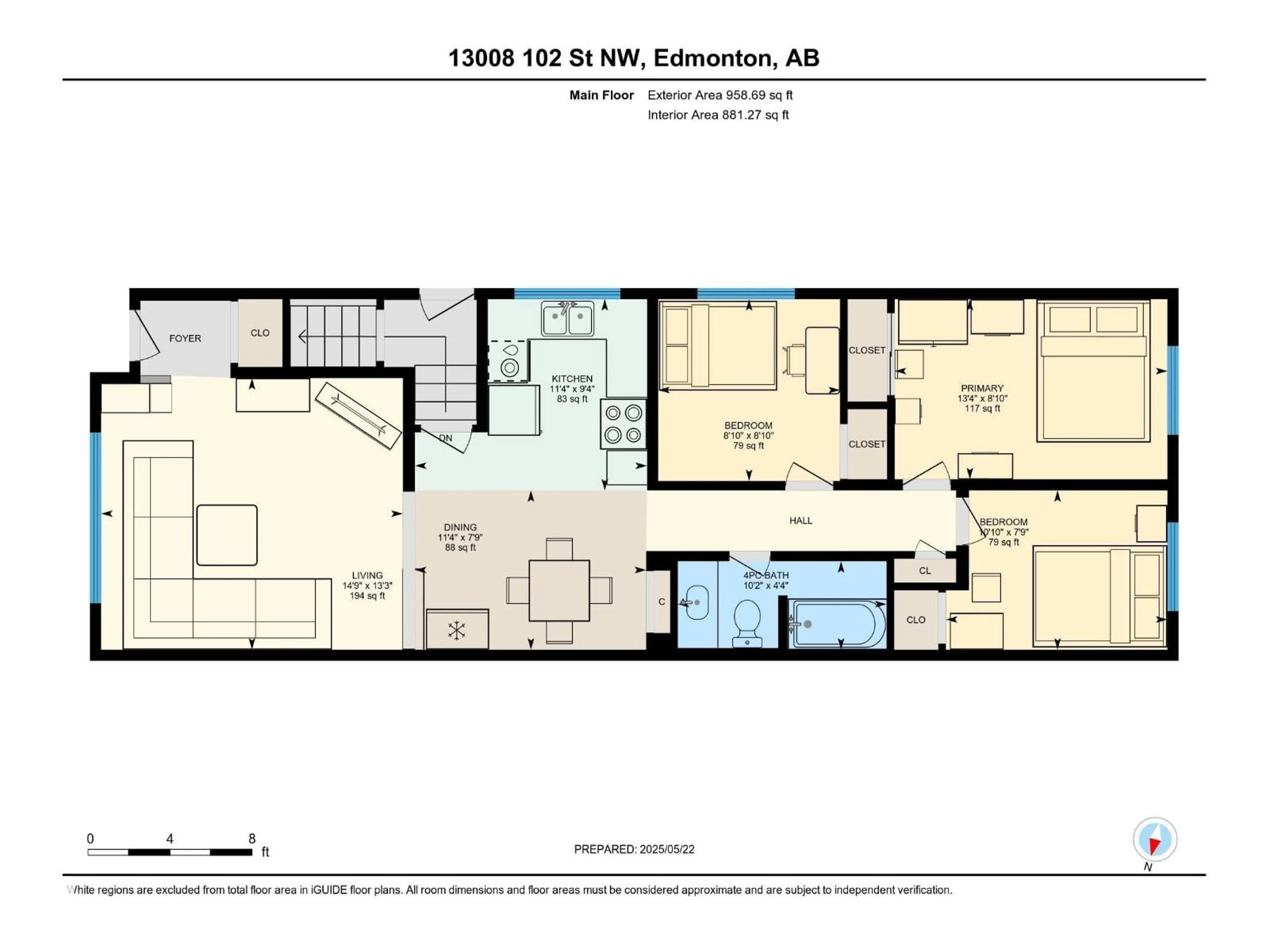 Floor plan for NW - 13008-13010 102 ST, Edmonton Alberta T6H4B2