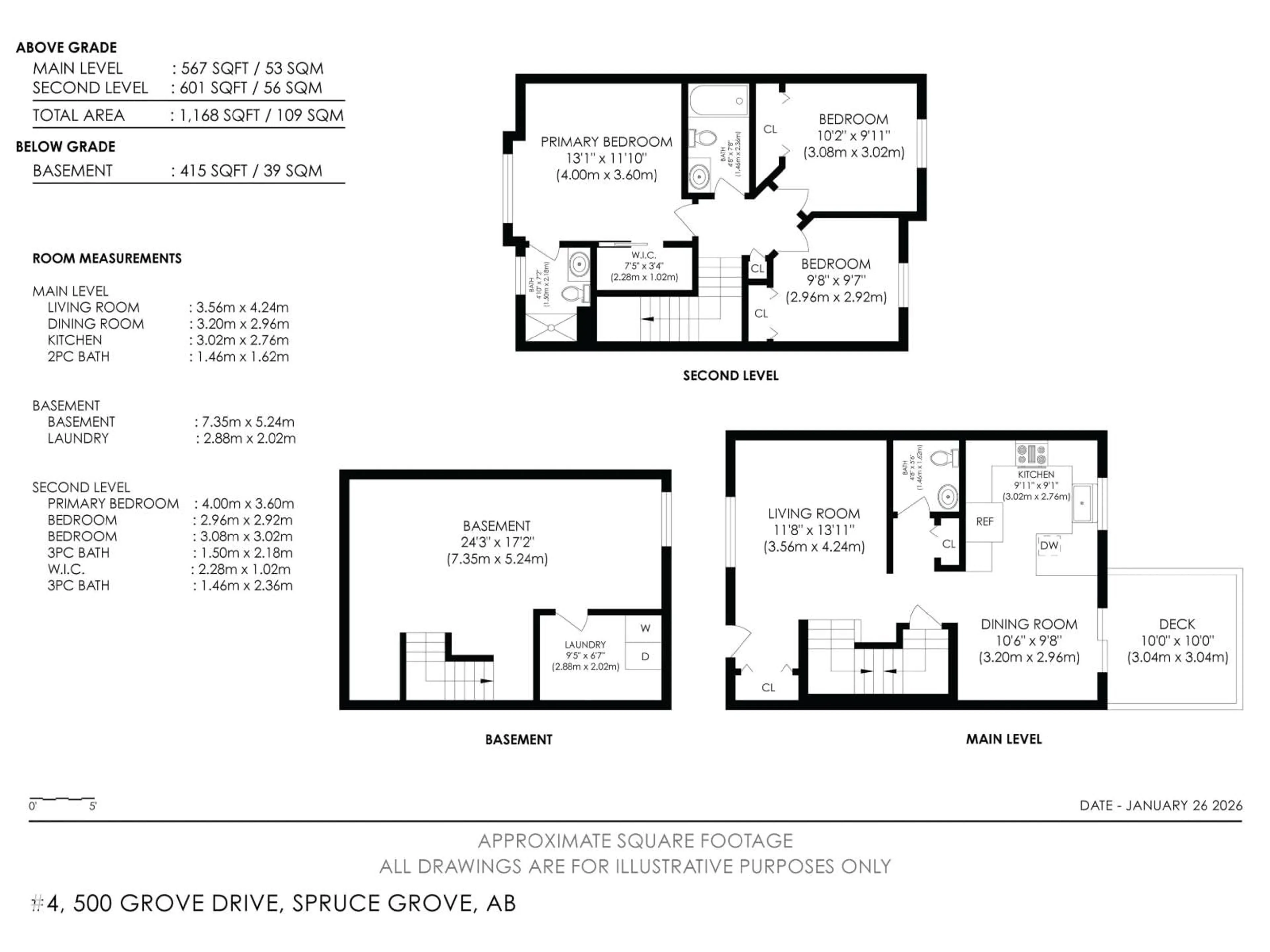 Floor plan for #4 - 500 GROVE DR, Spruce Grove Alberta T7X0P6