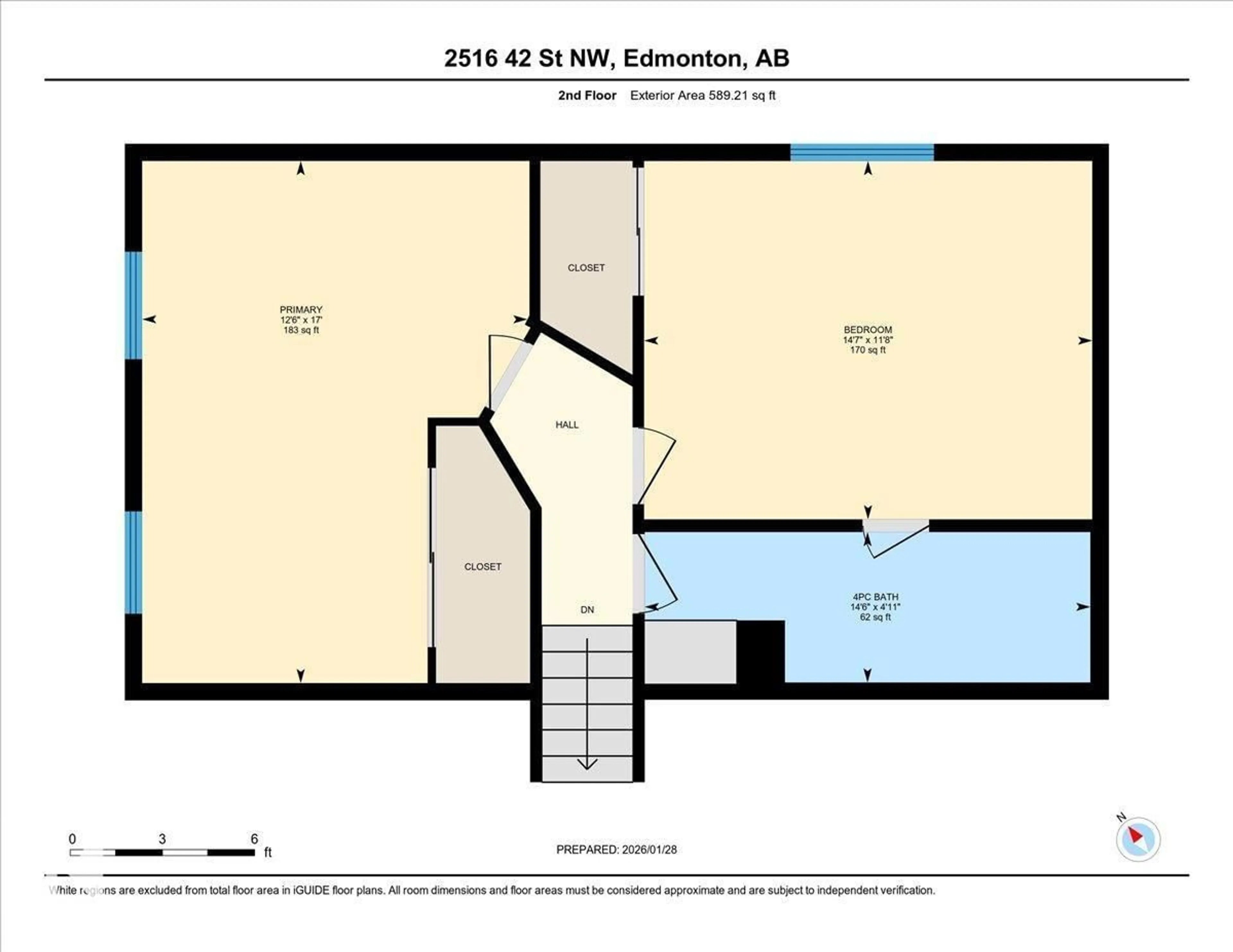 Floor plan for 2516 42 ST, Edmonton Alberta T6L4M8
