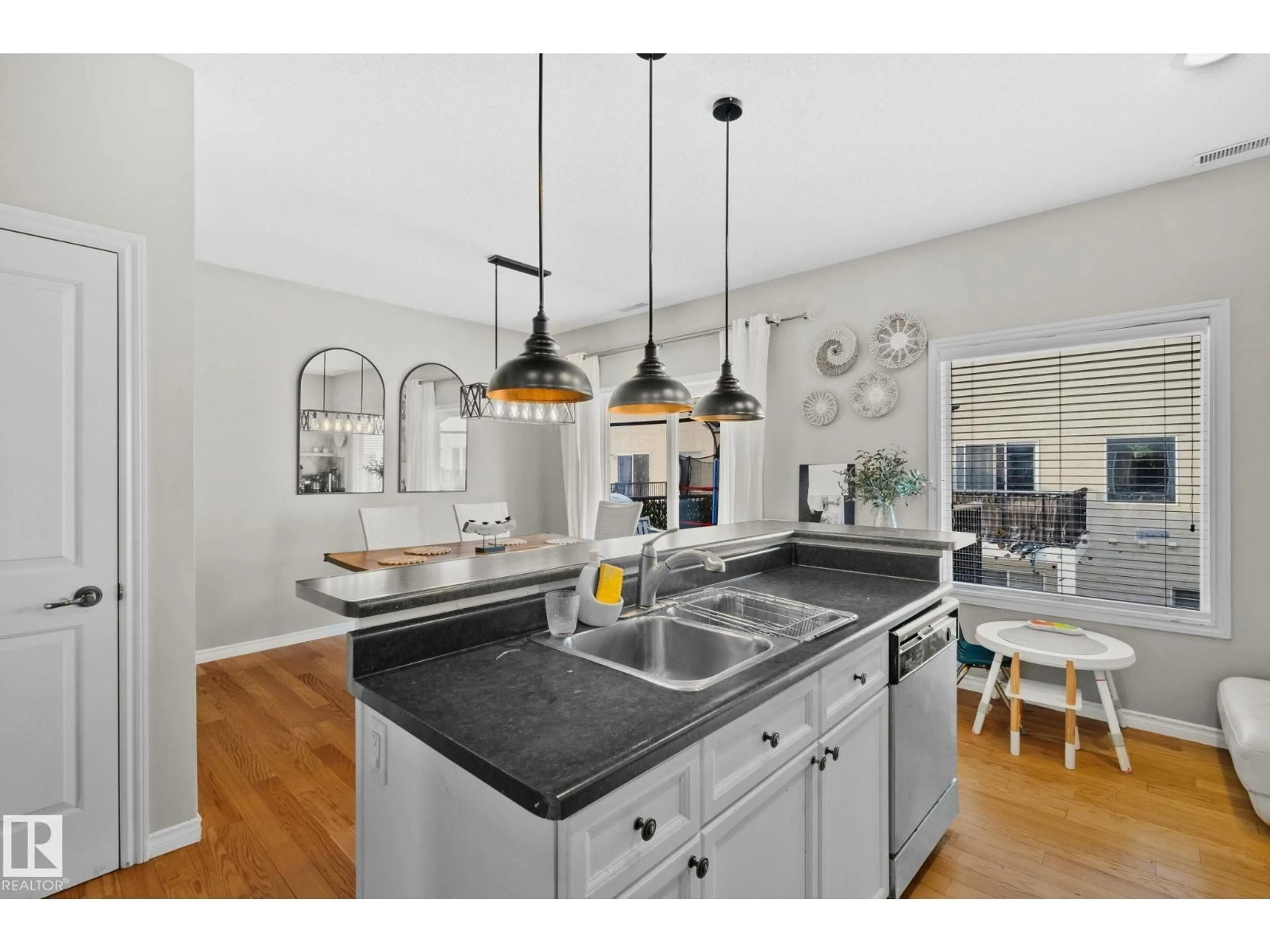 Open concept kitchen, ceramic/tile floor for #46 - 13825 155 AV, Edmonton Alberta T6V0B8