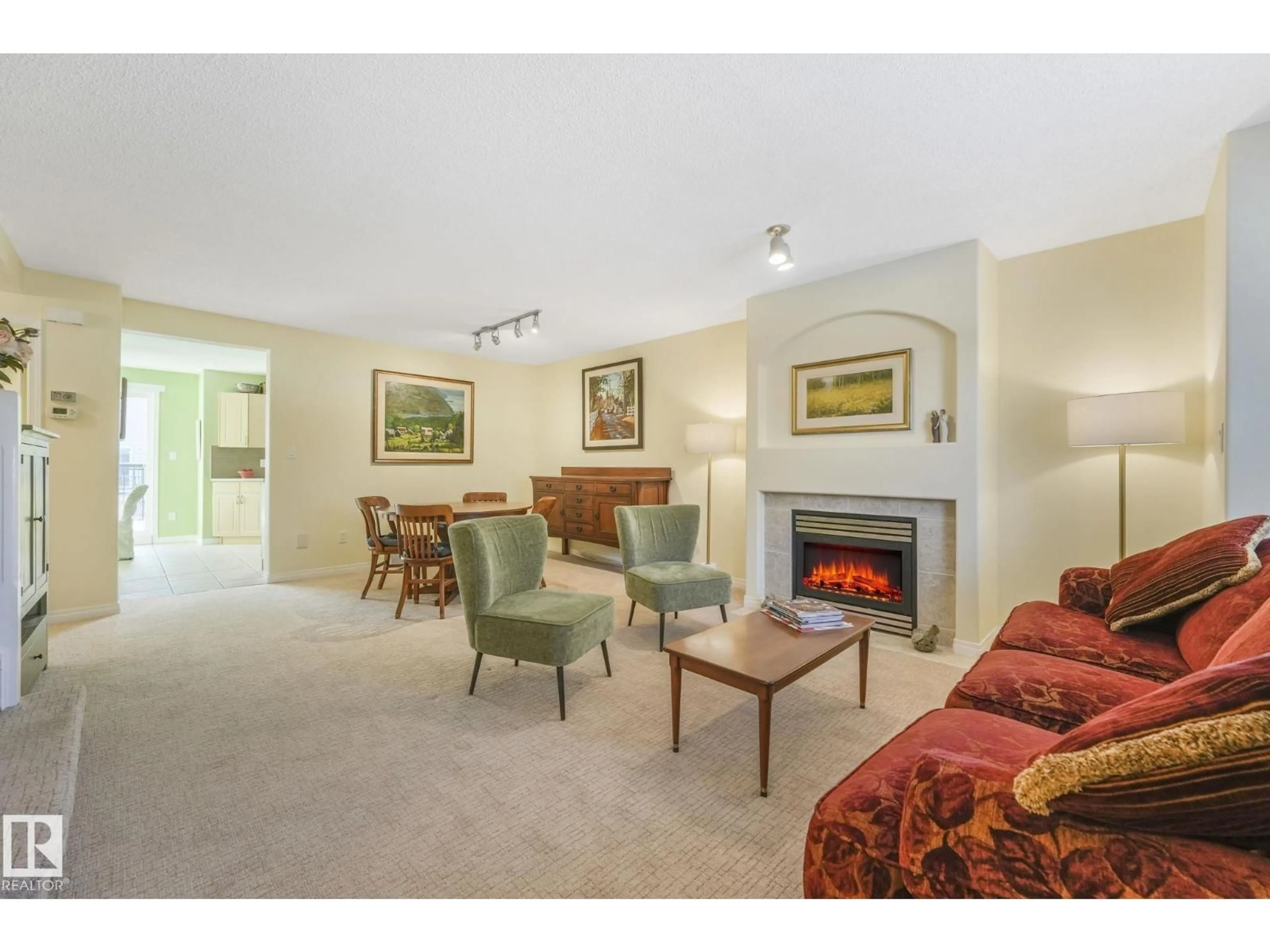 Living room with furniture, carpet floor for #23 - 4755 TERWILLEGAR CM, Edmonton Alberta T6R3V6