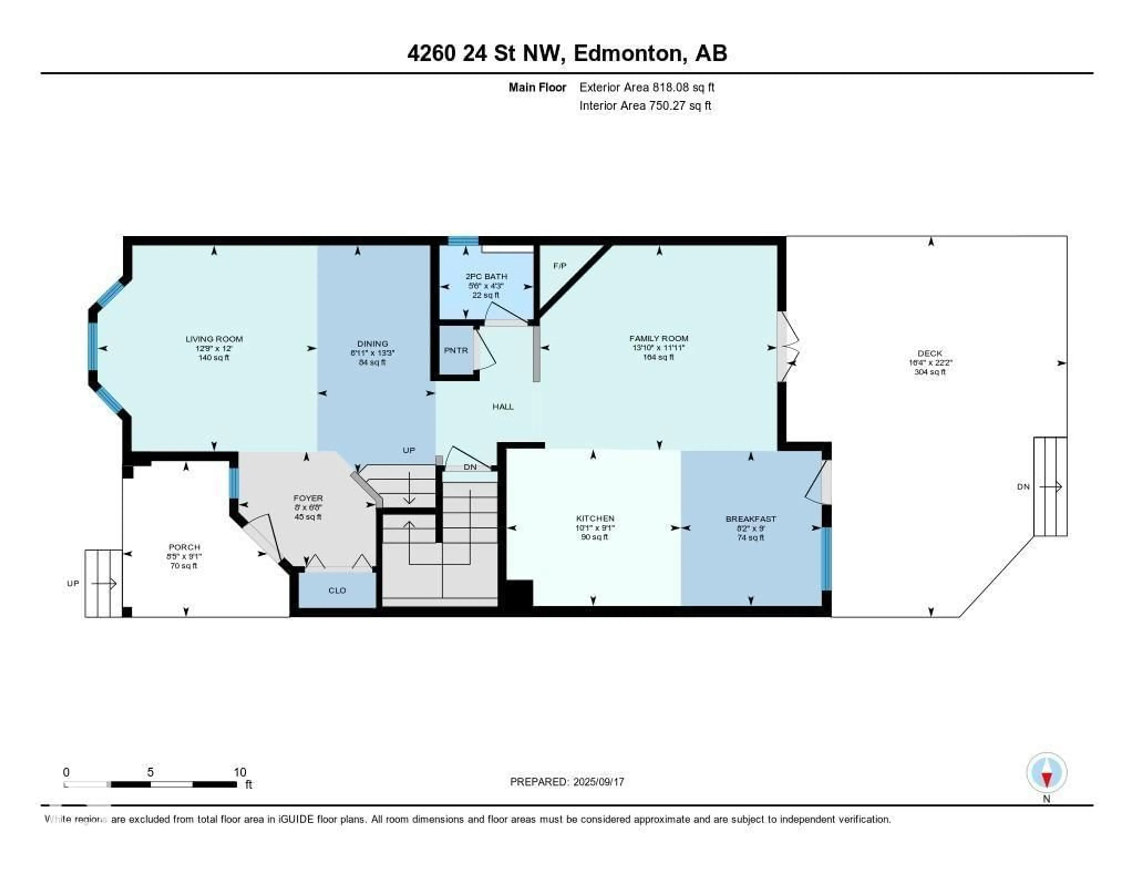 Floor plan for 4260 24 ST, Edmonton Alberta T6T1L9