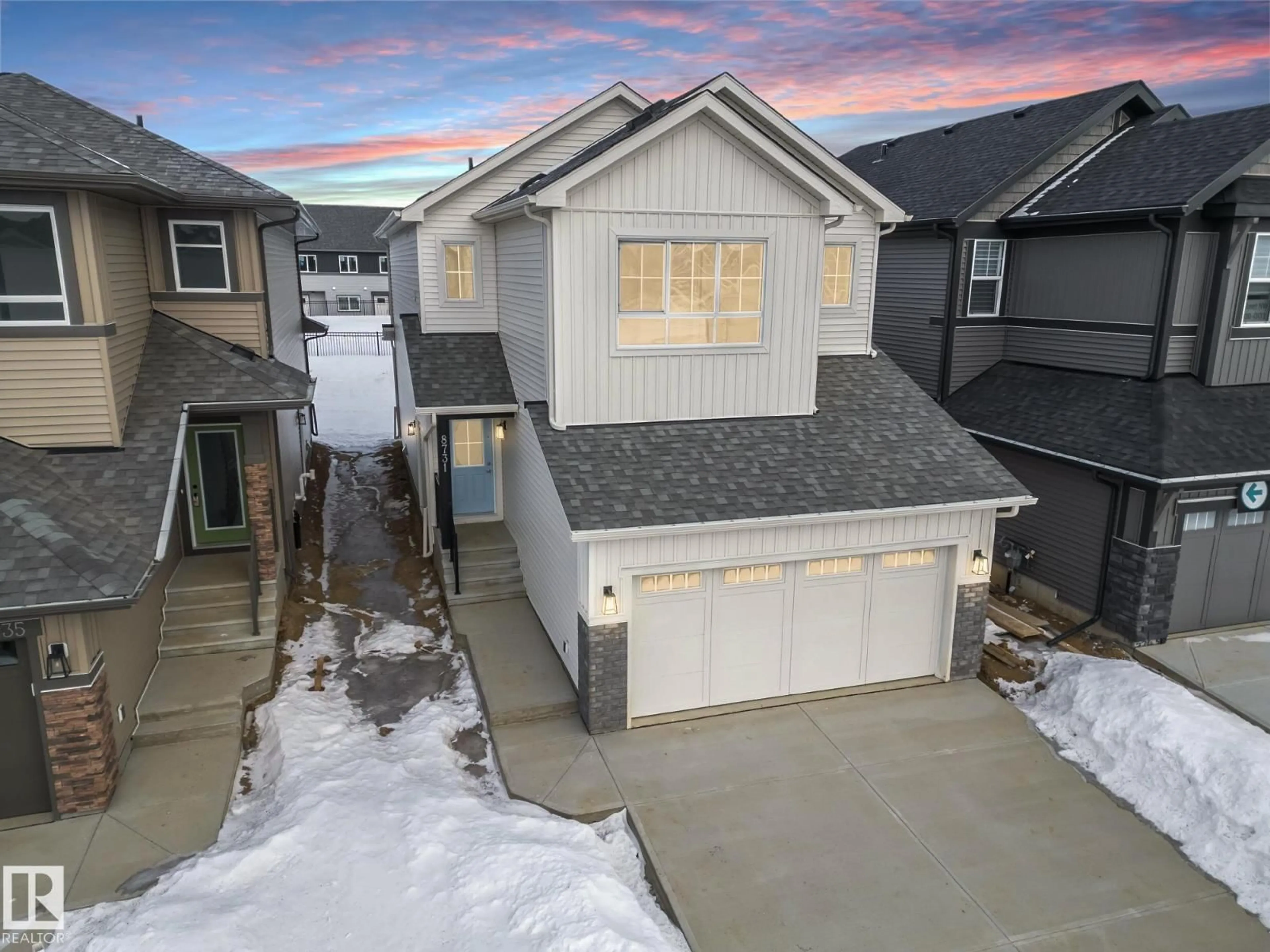 A pic from outside/outdoor area/front of a property/back of a property/a pic from drone, street for 8731 224 ST, Edmonton Alberta T5T7Y5