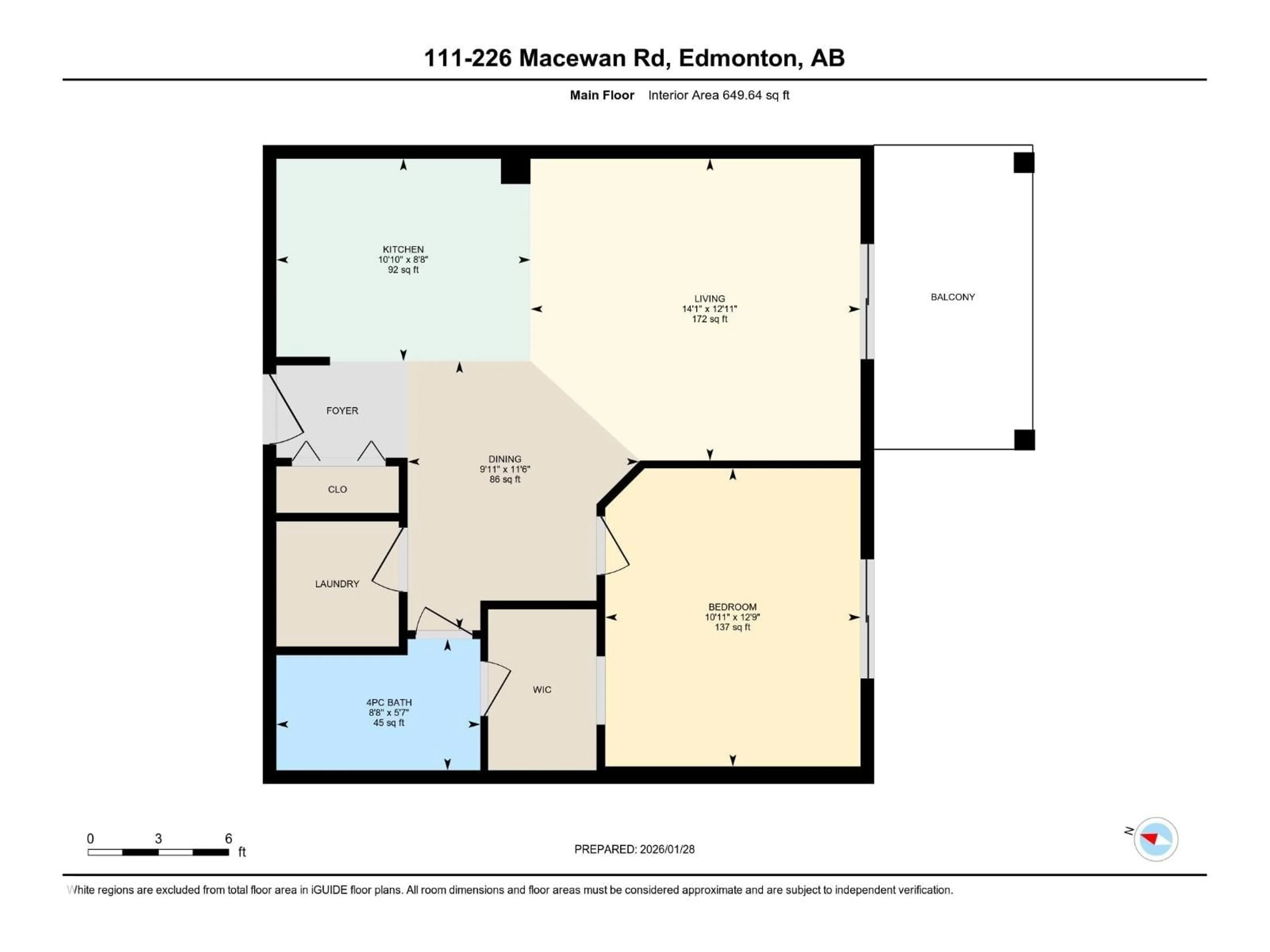 Floor plan for #111 - 226 MACEWAN ROAD, Edmonton Alberta T6W0C5