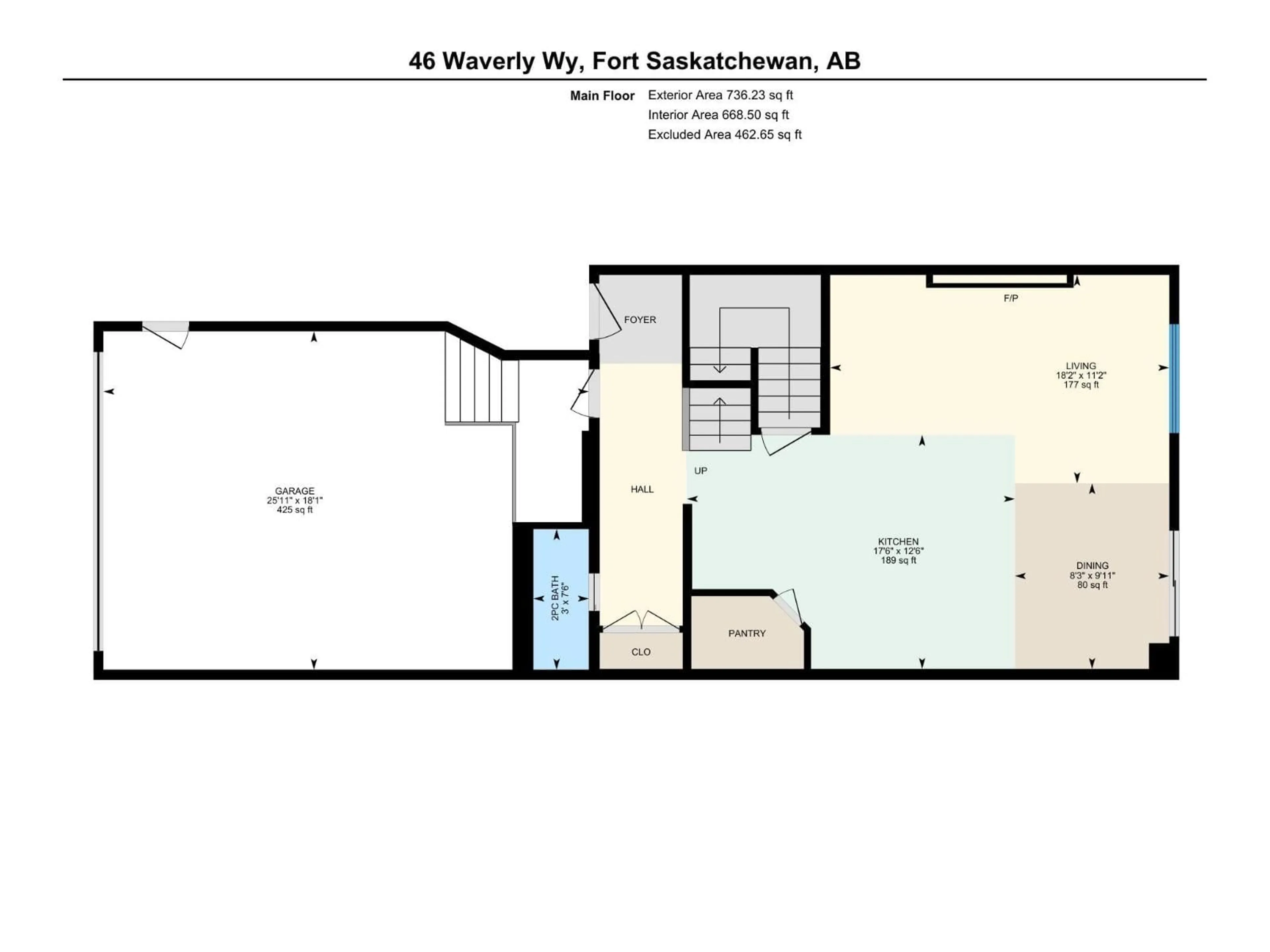 Floor plan for 46 WAVERLY WY, Fort Saskatchewan Alberta T8L3L7