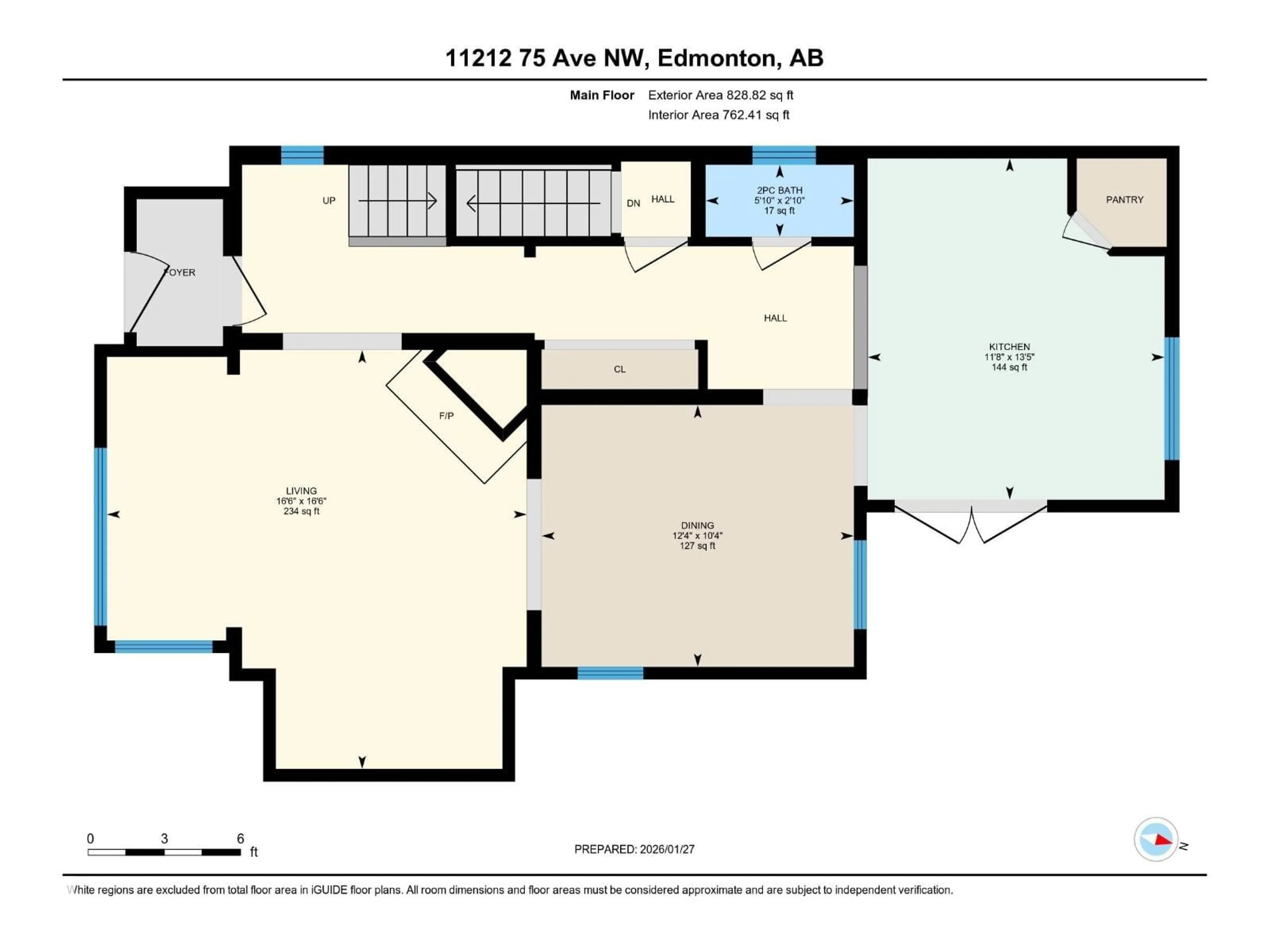 Floor plan for NW - 11212 75 AV, Edmonton Alberta T6G0H3