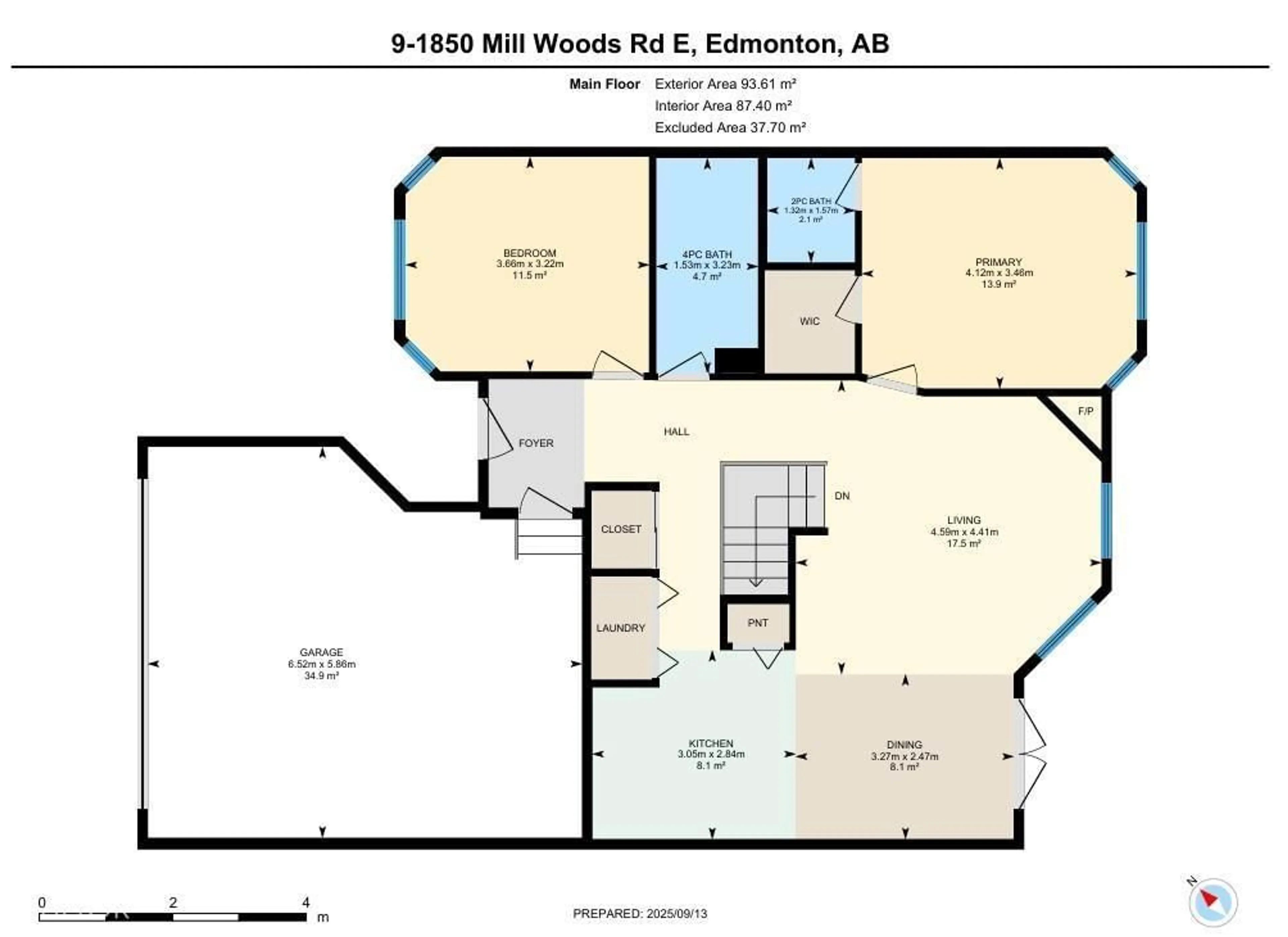 Floor plan for #9 - 1850 MILL WOODS RD E, Edmonton Alberta T6L7C6