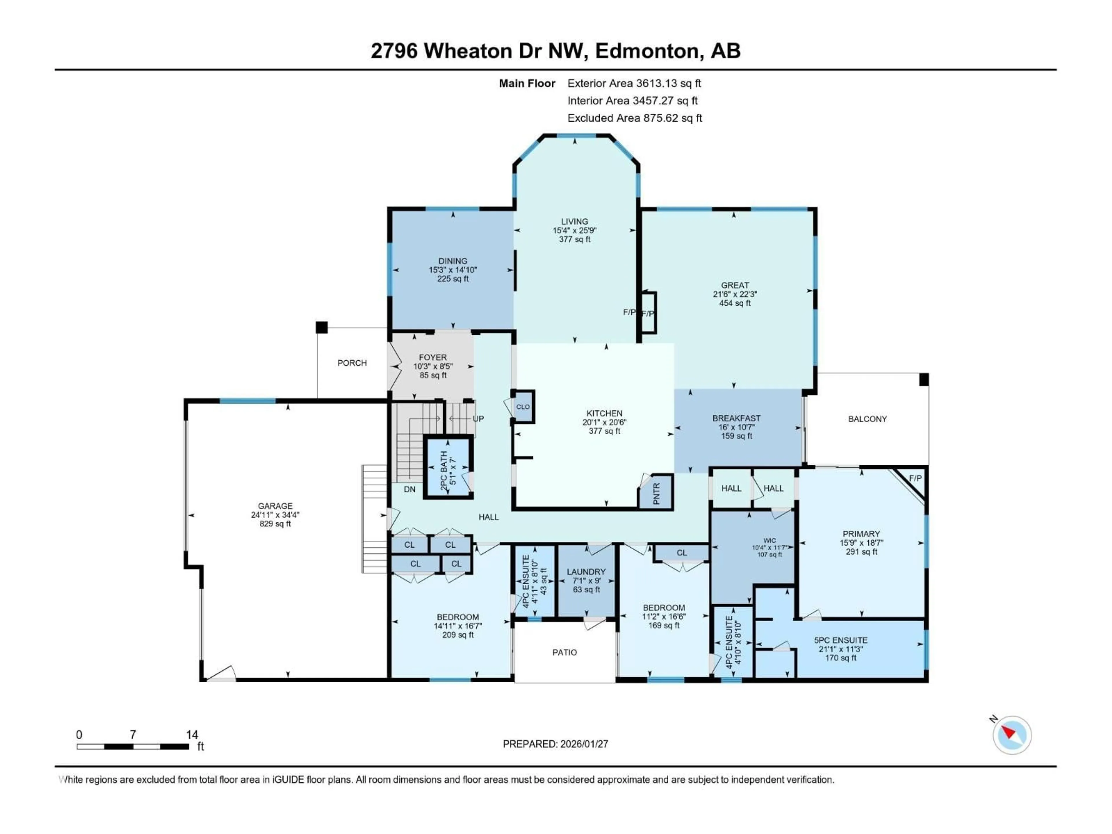Floor plan for 2796 WHEATON DR, Edmonton Alberta T6W2M6