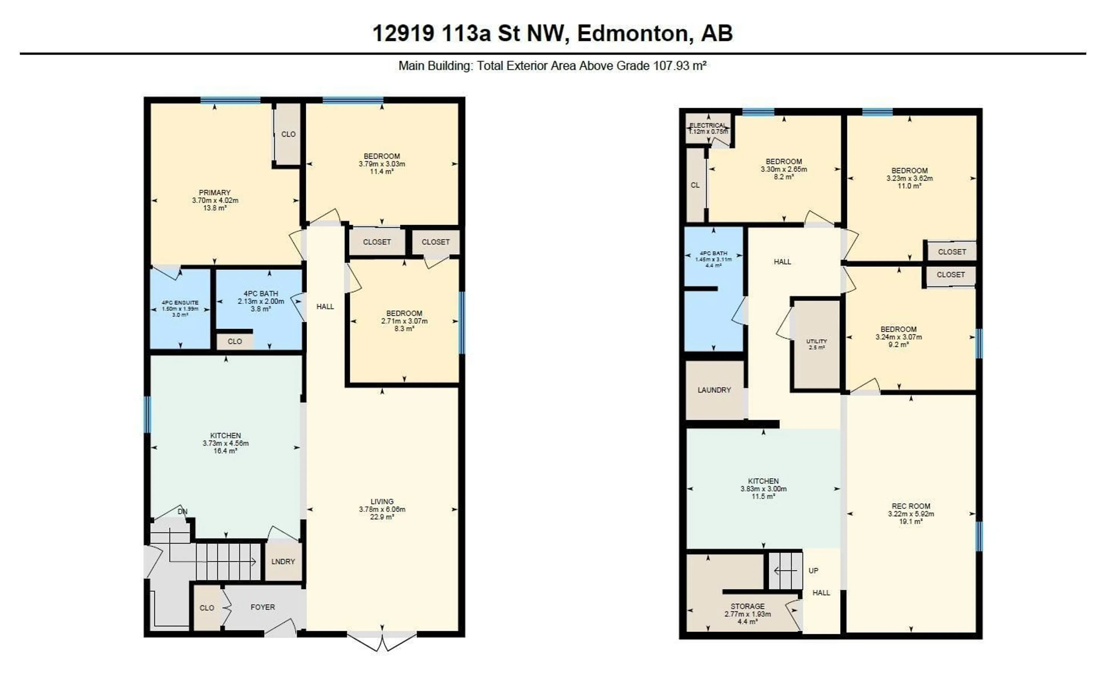 Floor plan for 12919 113A ST NW, Edmonton Alberta T5E5B4