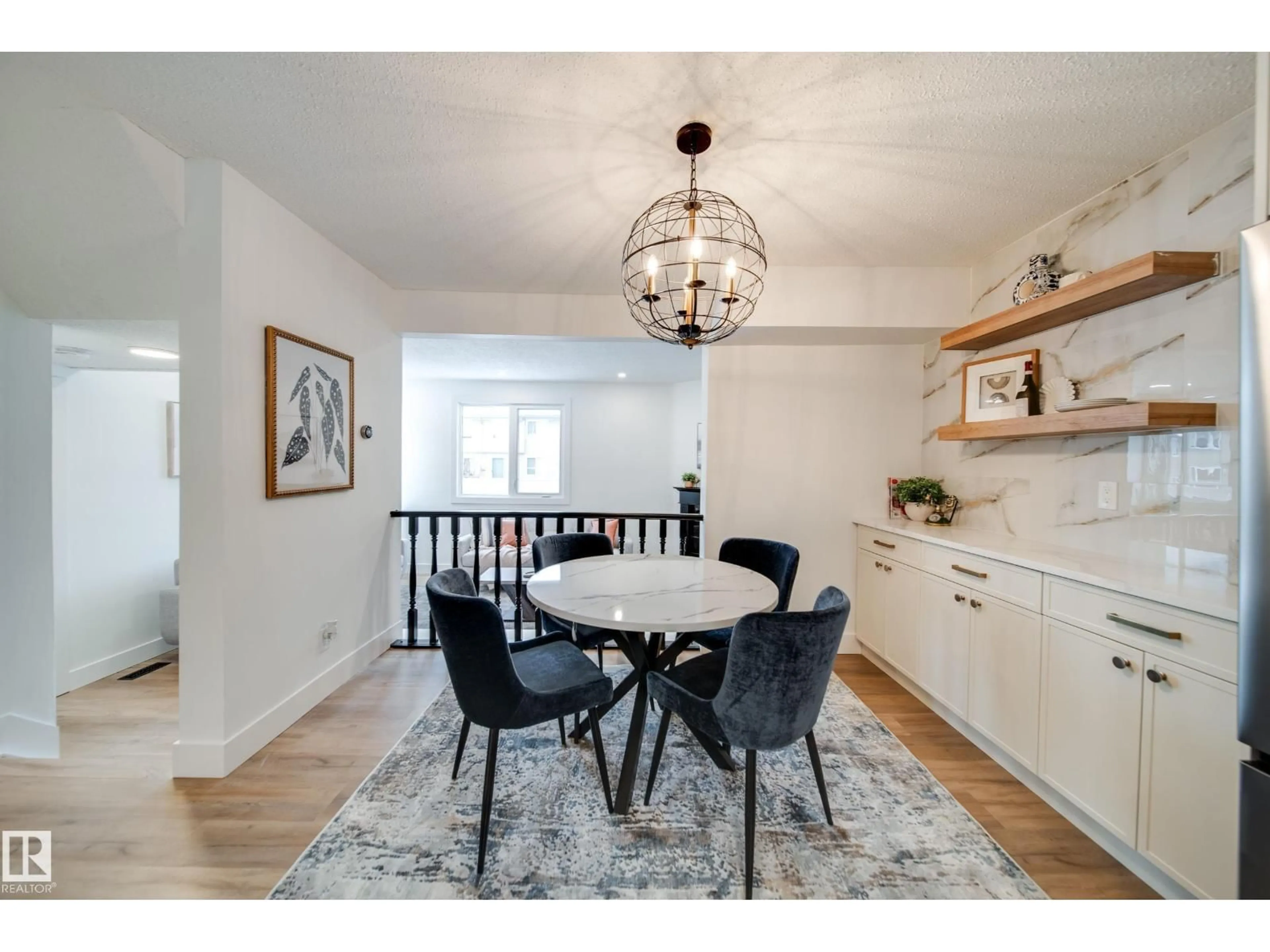 Dining room, wood/laminate floor for 66 AKINSDALE GD, St. Albert Alberta T8N2W9