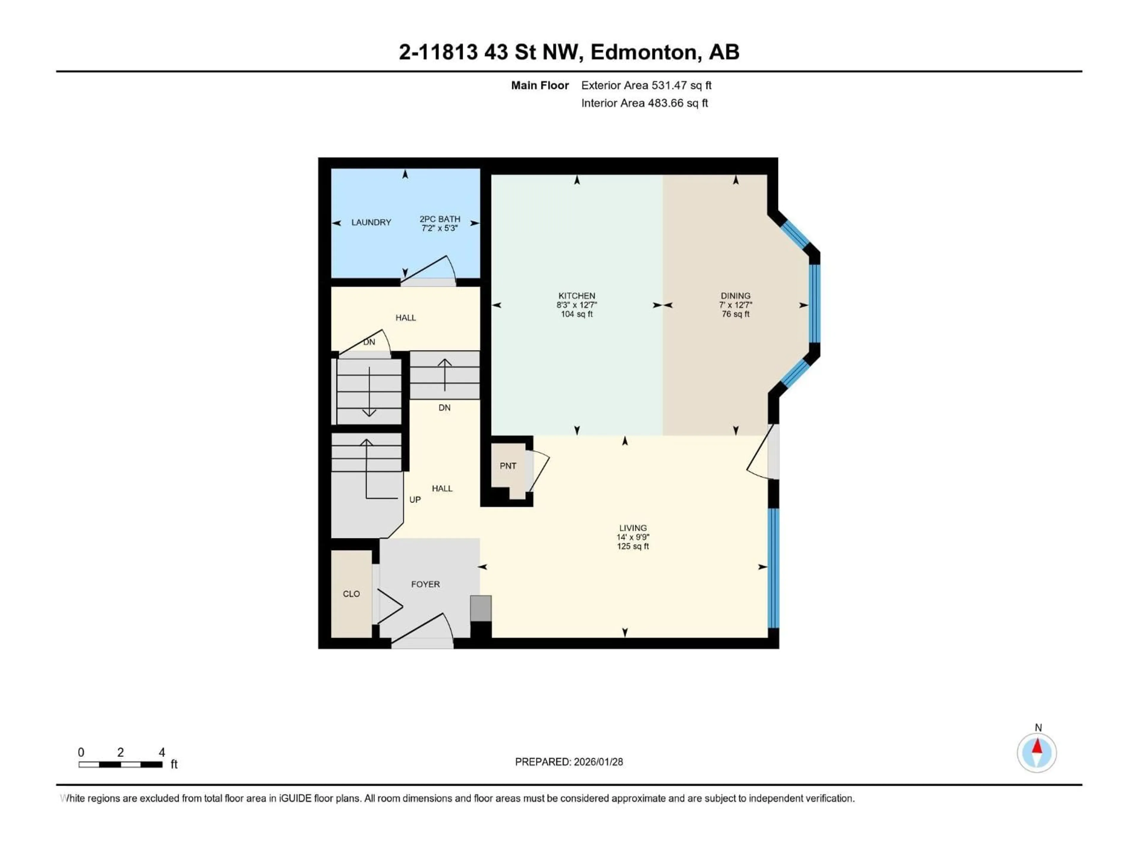 Floor plan for #2 - 11813 43 ST, Edmonton Alberta T5W2P3