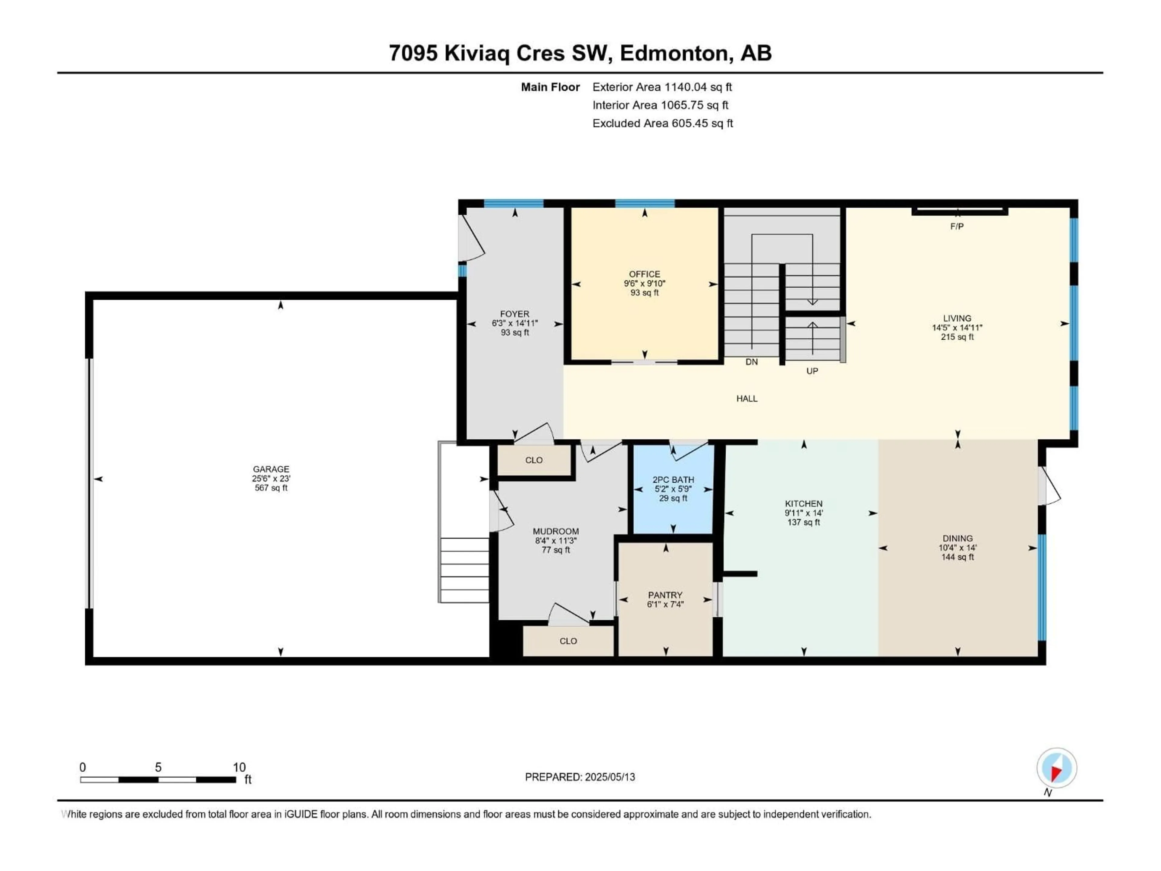 Floor plan for 7095 KIVIAQ CR, Edmonton Alberta T6W5N7