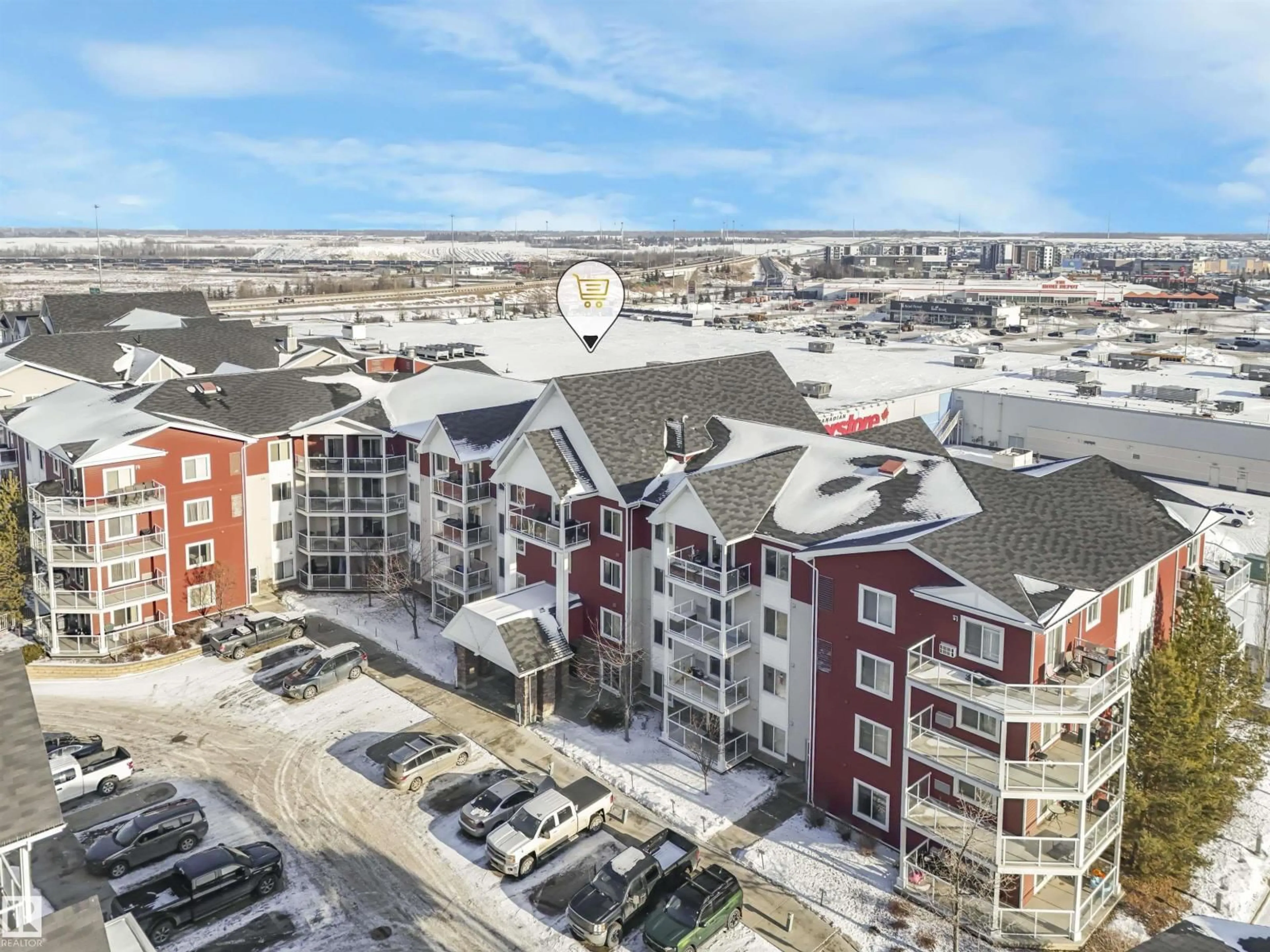 A pic from outside/outdoor area/front of a property/back of a property/a pic from drone, city buildings view from balcony for 314 - 2203 44 AVENUE NW, Edmonton Alberta T6T0T1