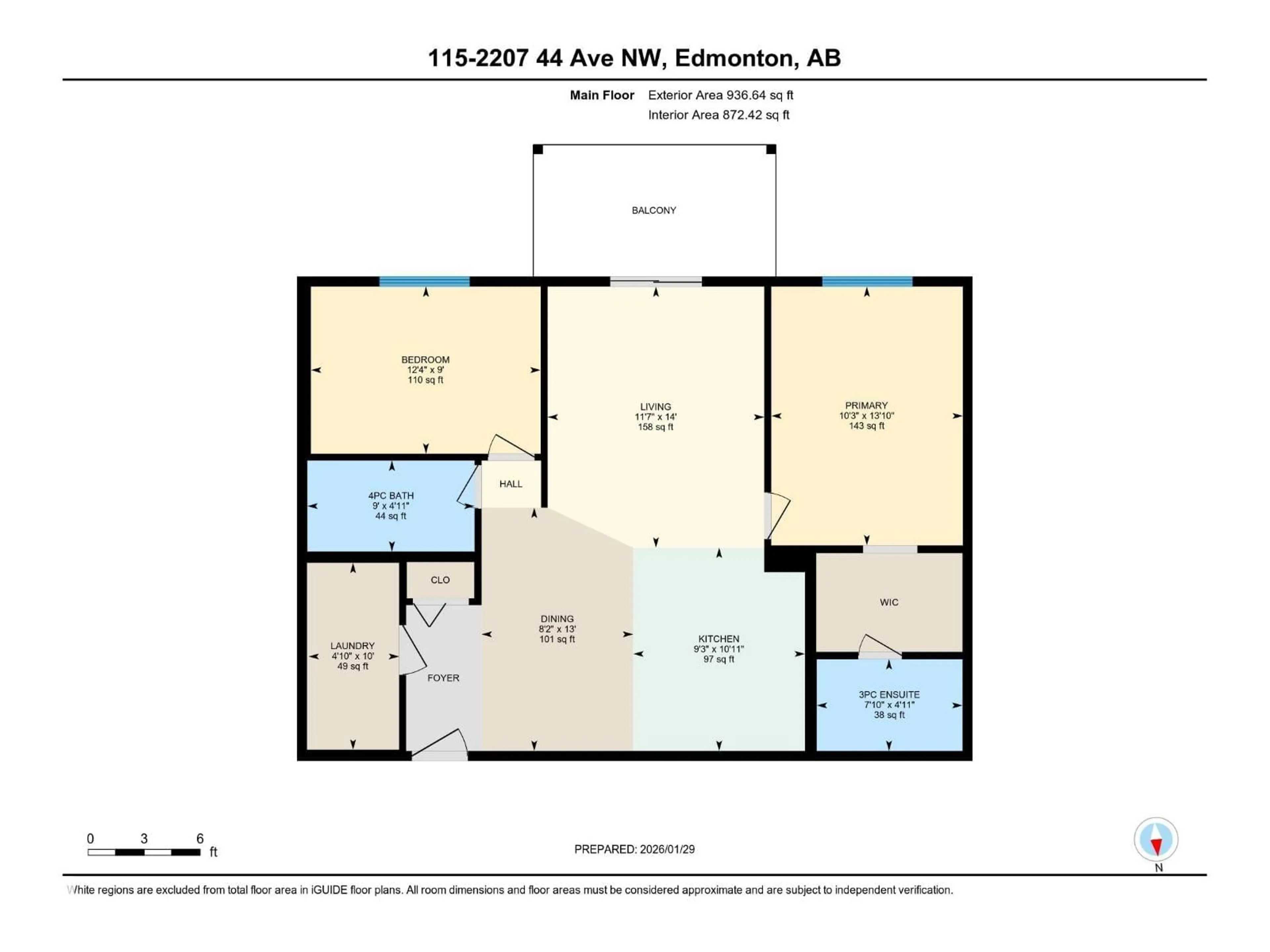 Floor plan for #115 - 2207 44 AV, Edmonton Alberta T6T0T2
