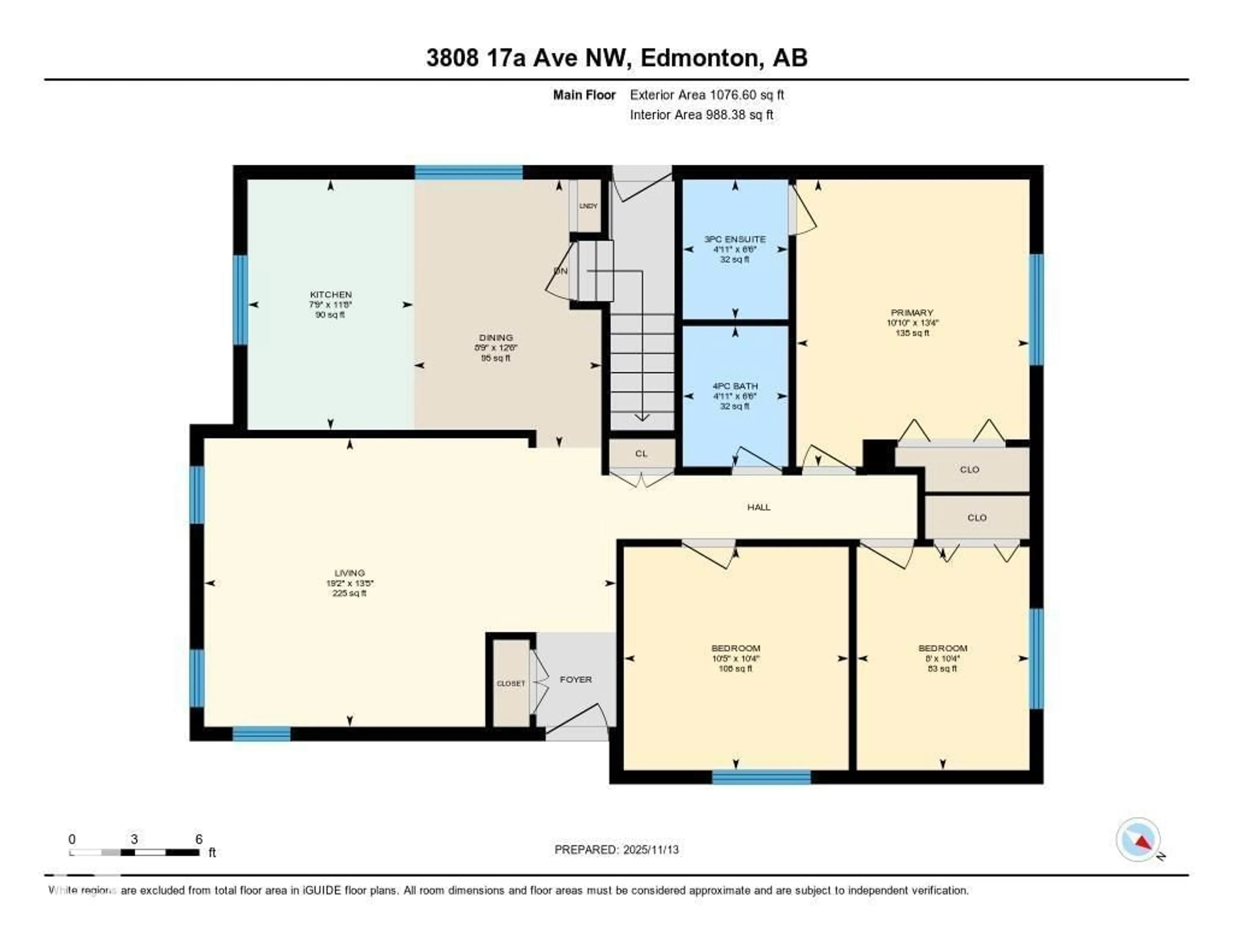 Floor plan for 3808 17A AV, Edmonton Alberta T6L2R4