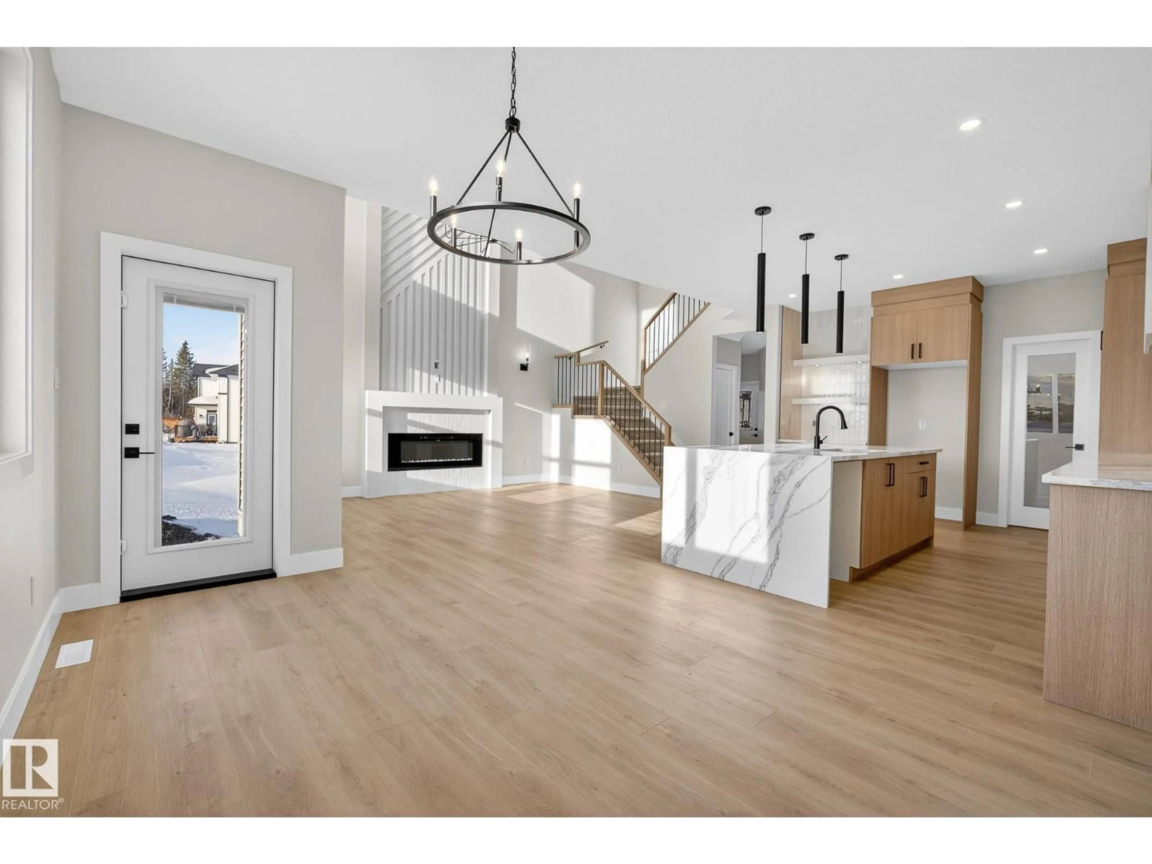 Open concept kitchen, wood/laminate floor for 70 HEMINGWAY CR, Spruce Grove Alberta T7X2L6