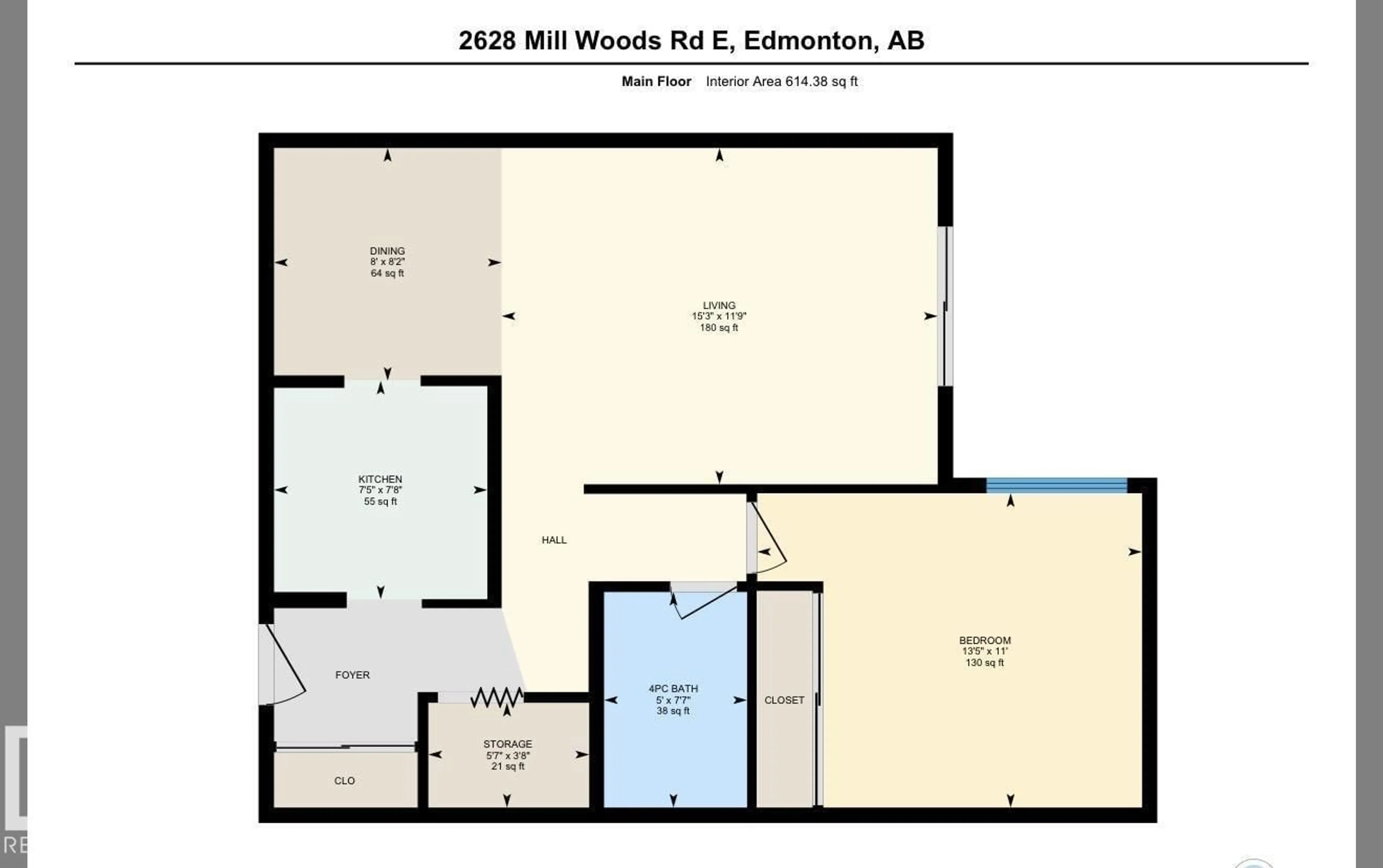 Floor plan for 311 - 2628 MILLWOODS RD EAST, Edmonton Alberta T6L5K8