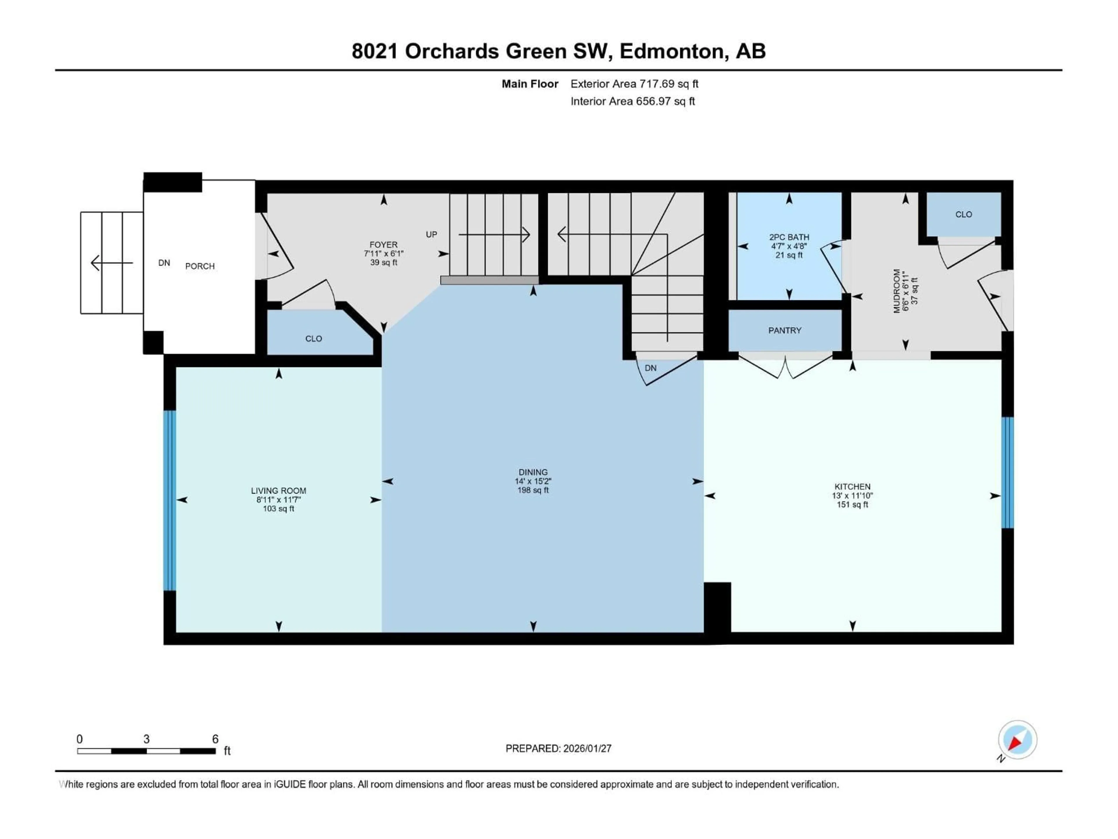 Floor plan for 8021 ORCHARDS GR SW, Edmonton Alberta T6X2L5