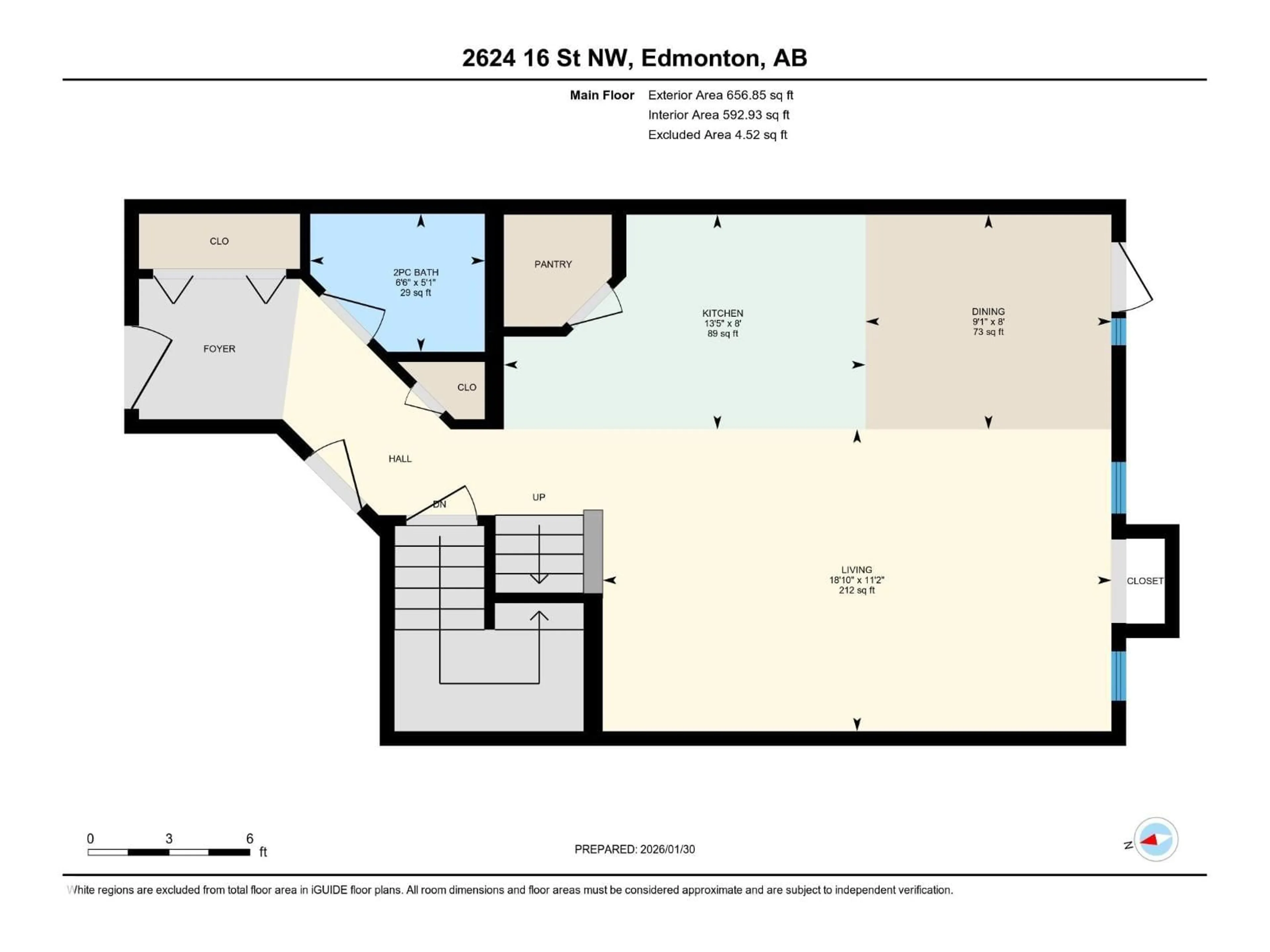 Floor plan for 2624 16 ST, Edmonton Alberta T6T0W2