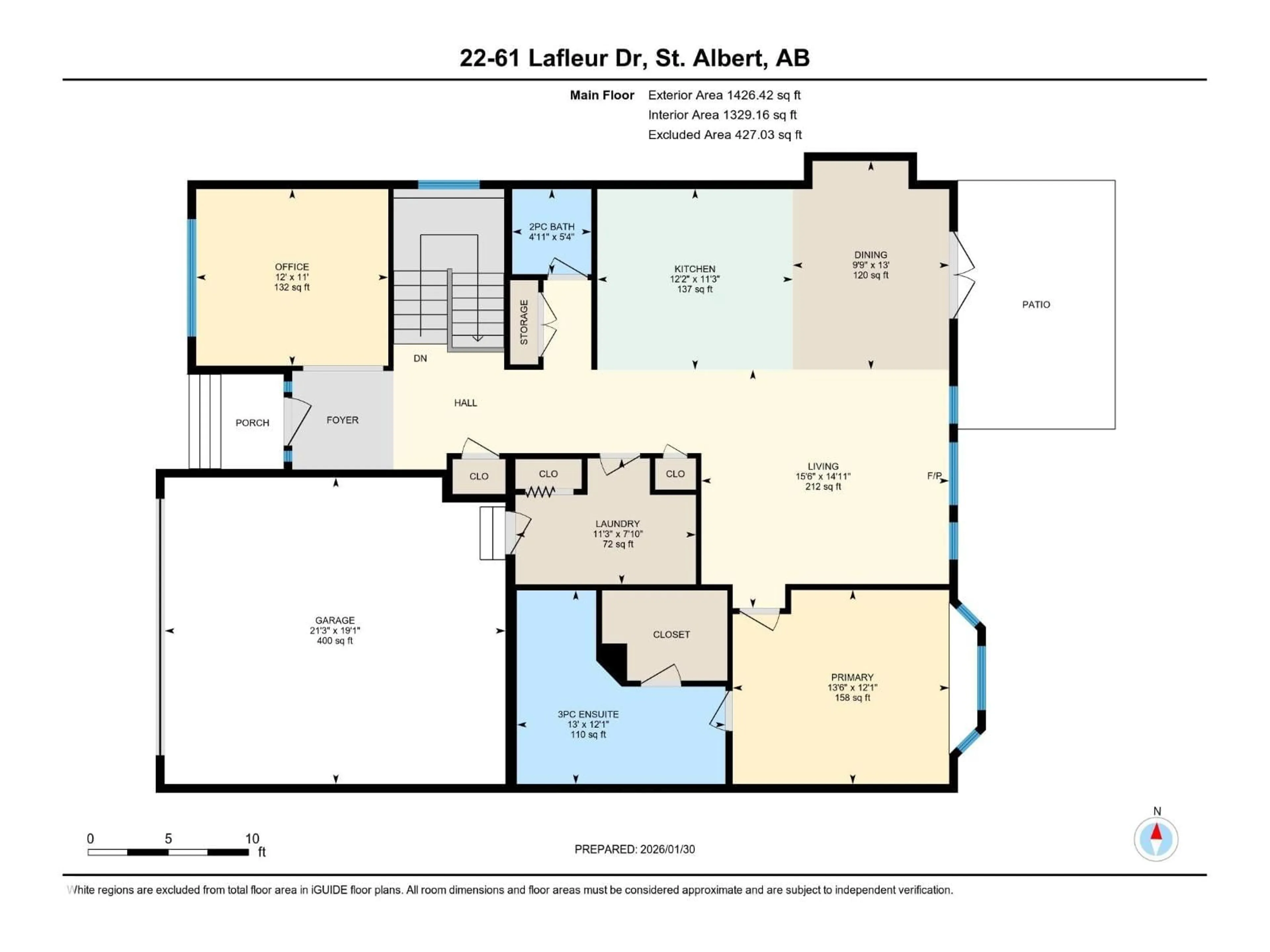 Floor plan for 22 61 LAFLEUR DRIVE, St. Albert Alberta T8N0X5