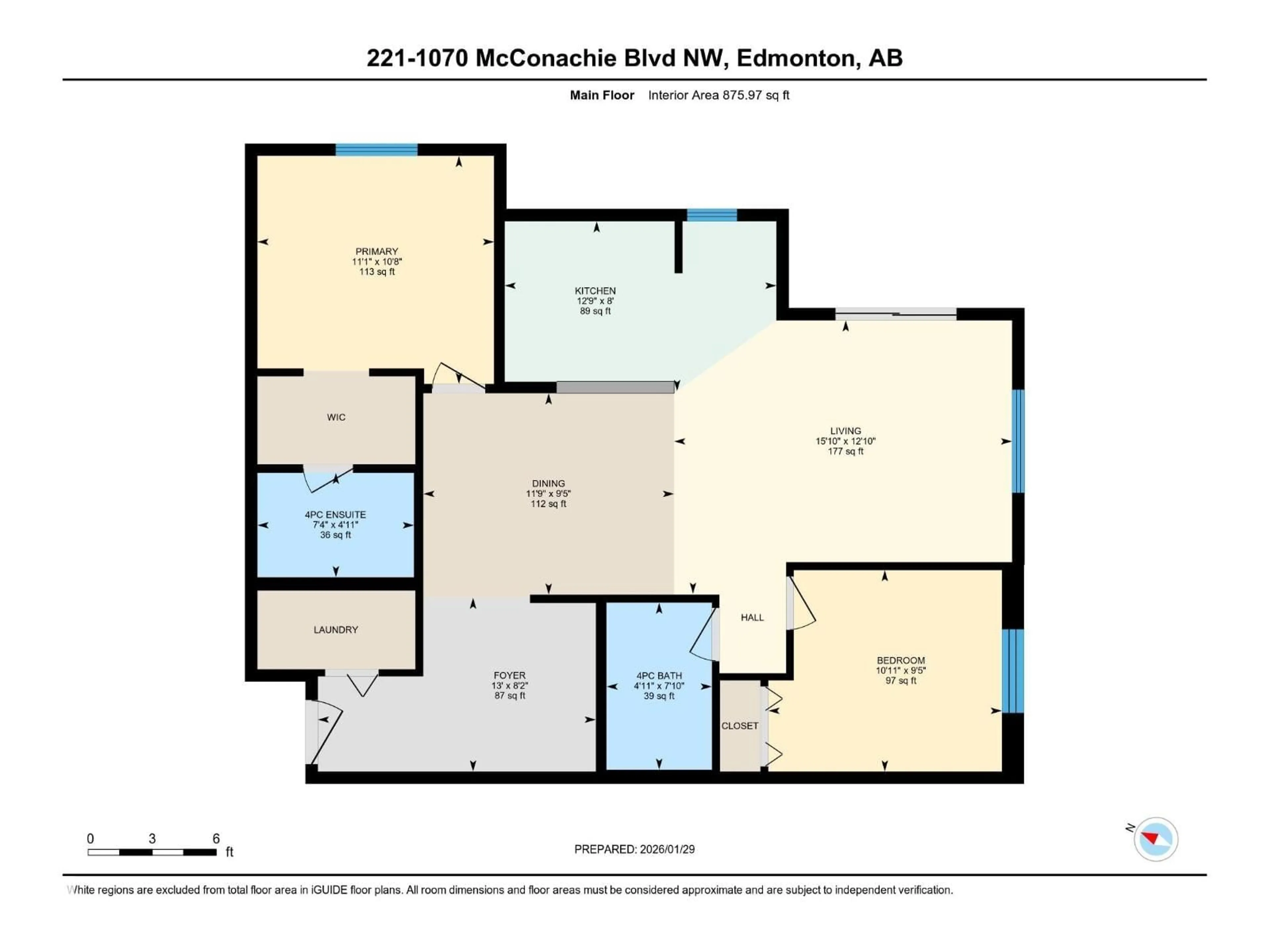 Floor plan for #221 - 1070 MCCONACHIE BV, Edmonton Alberta T5Y0X1