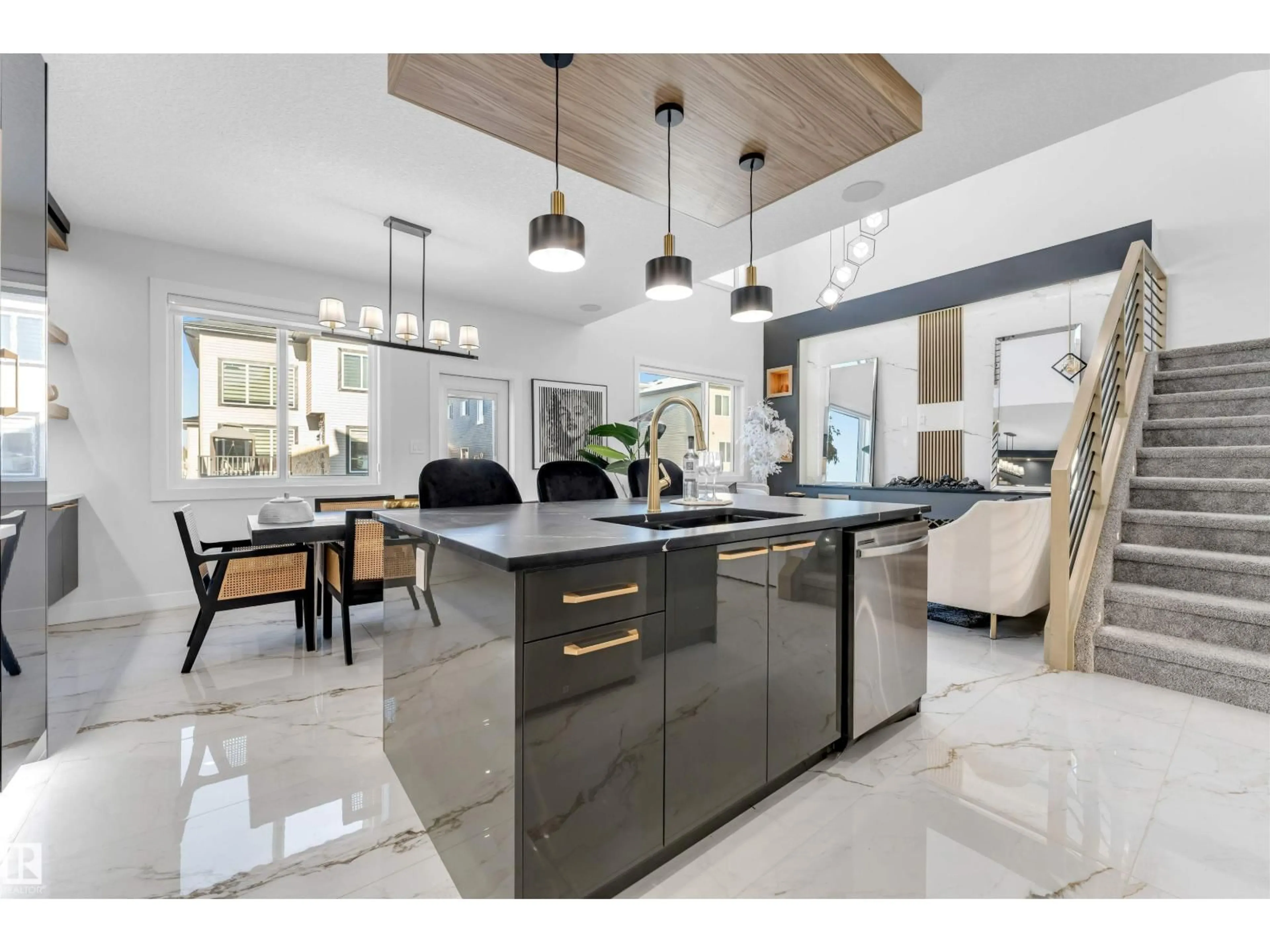 Contemporary kitchen, ceramic/tile floor for NE - 2711 64 AV, Rural Leduc County Alberta T4X2C1