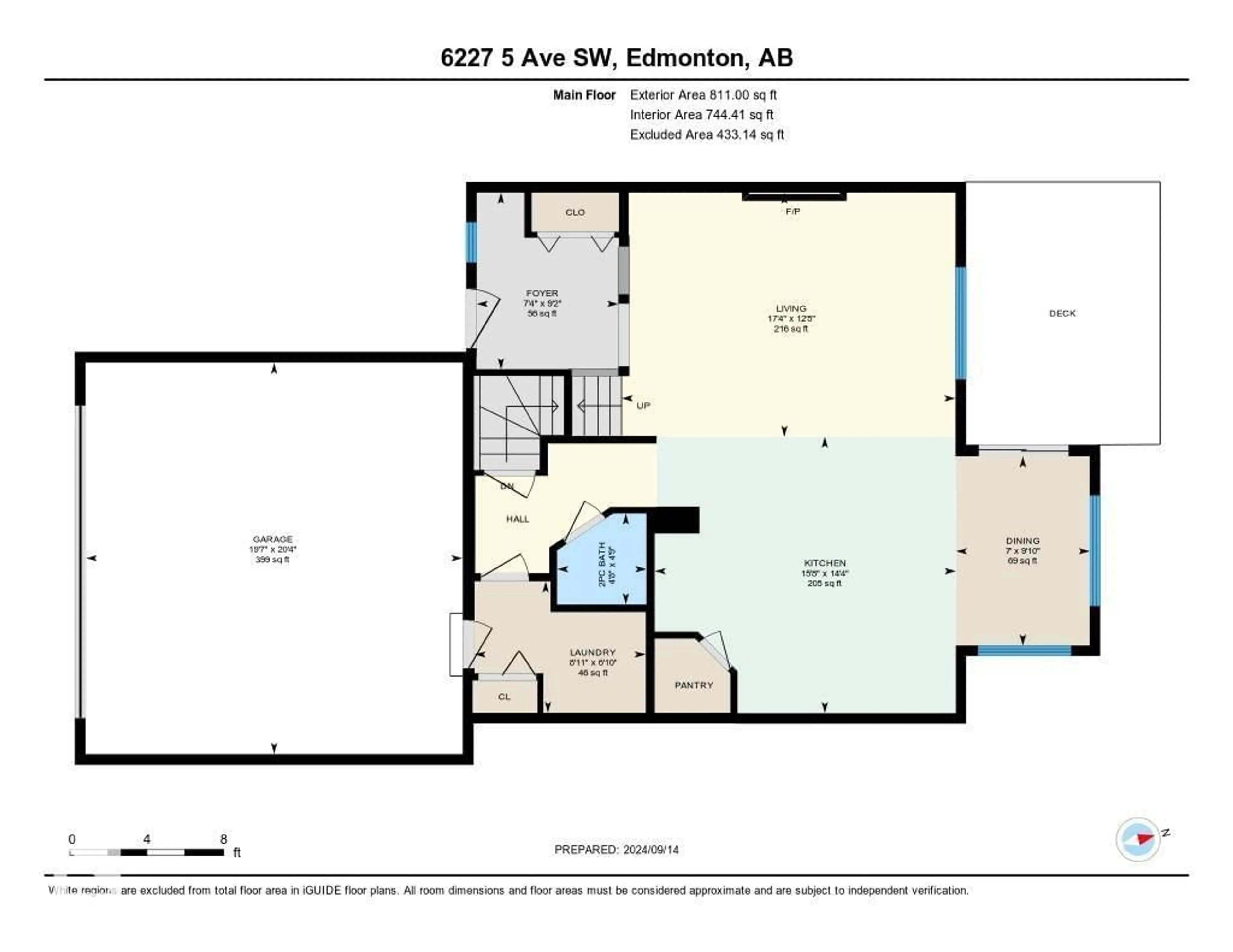 Floor plan for SW - 6227 5 AV, Edmonton Alberta T6X0E8