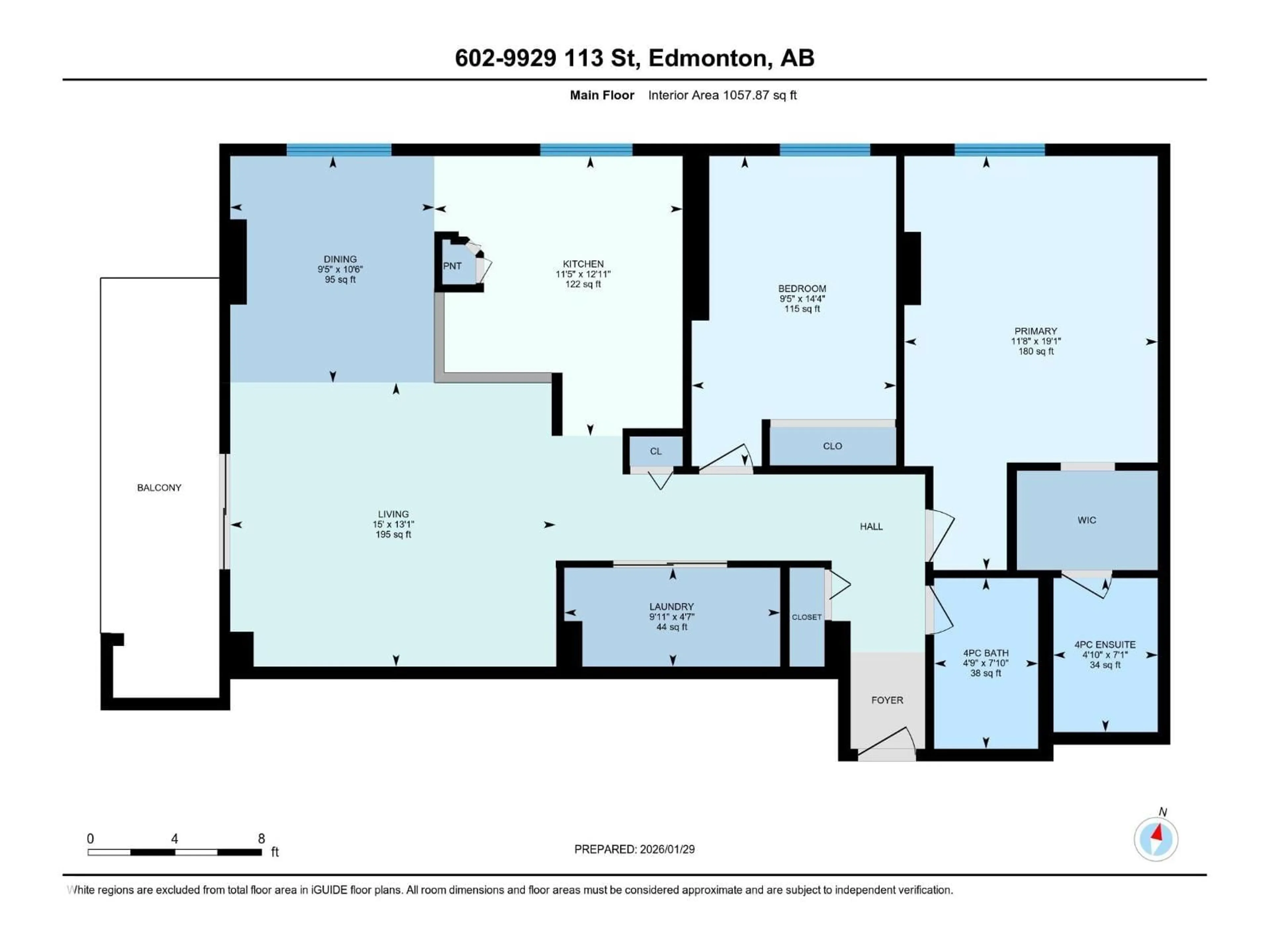 Floor plan for 602 - 9929 113 ST, Edmonton Alberta T5K2N9