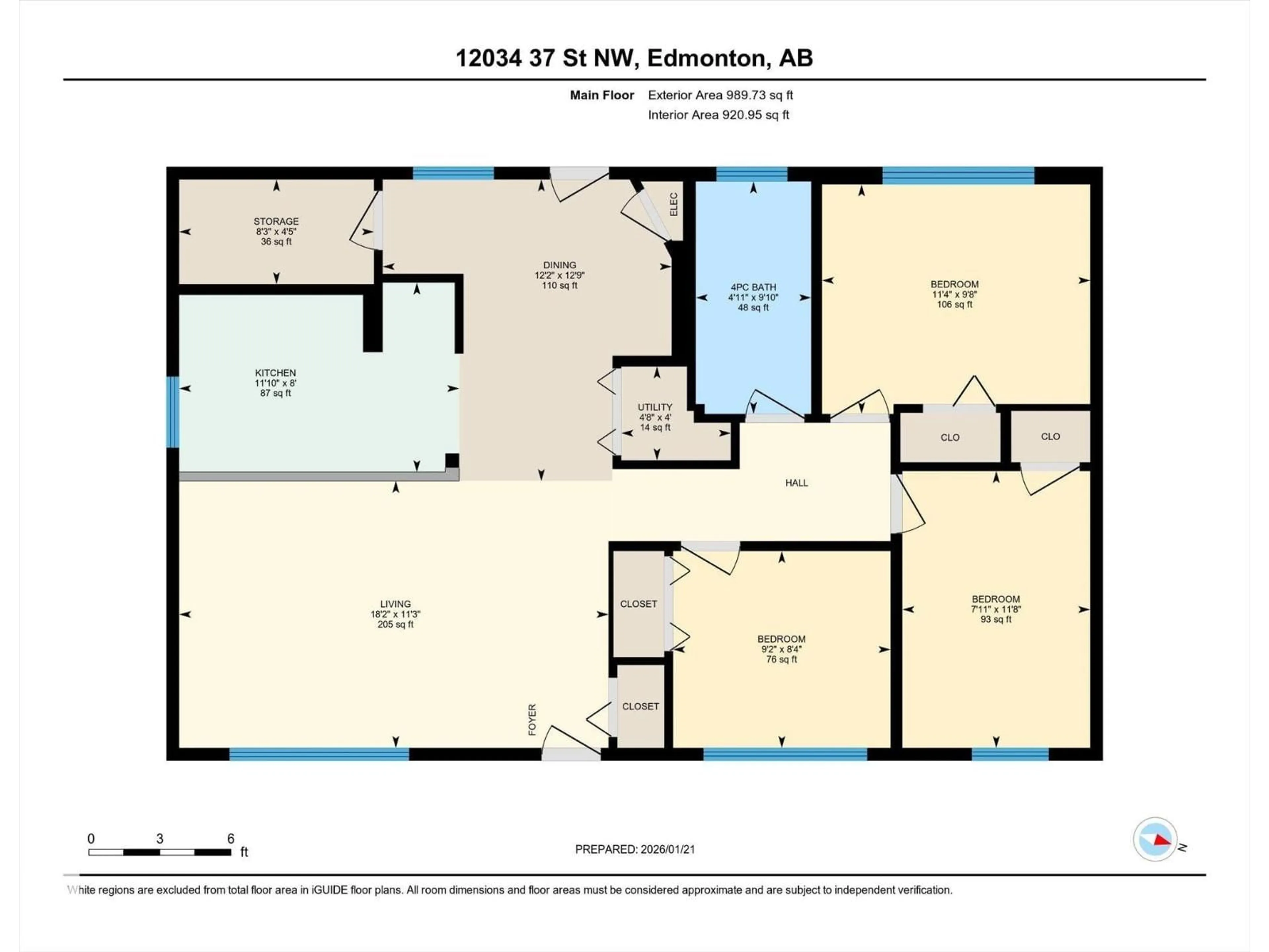 Floor plan for 12034 37 ST, Edmonton Alberta T5W2C3