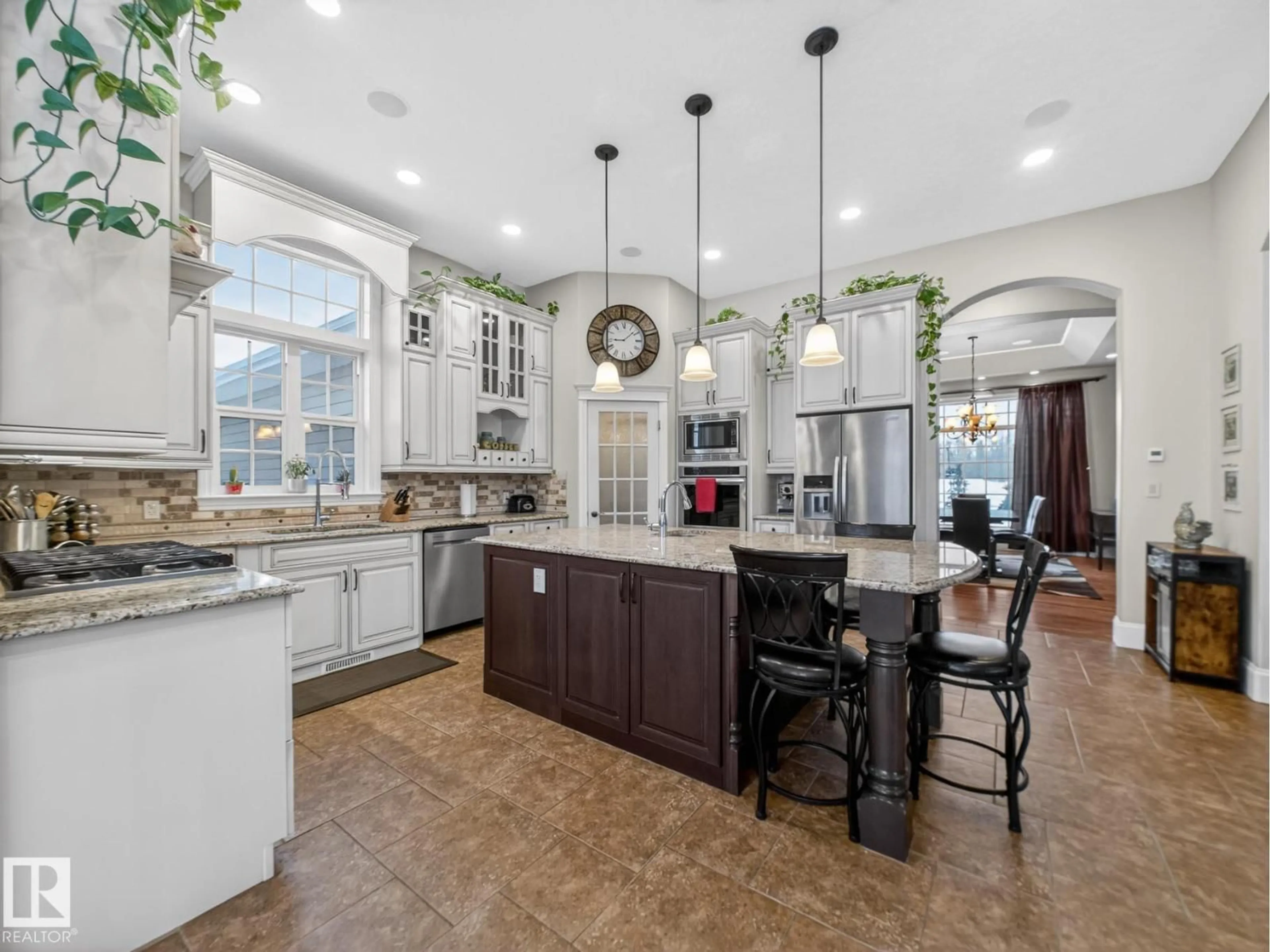 Open concept kitchen, ceramic/tile floor for 80 50535 RGE RD, Rural Leduc County Alberta T4X0L7