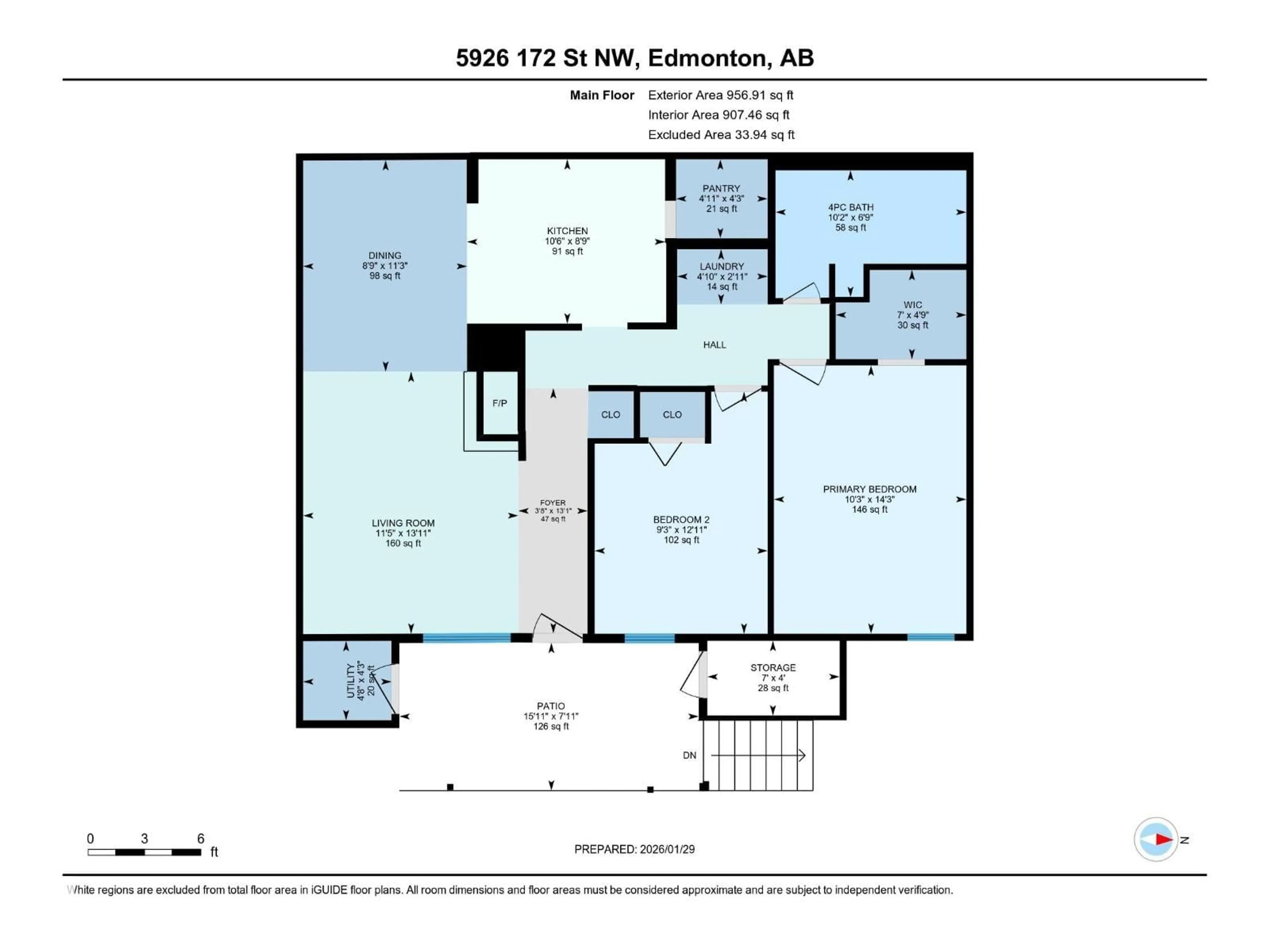 Floor plan for 5926 172 ST, Edmonton Alberta T6M1B4