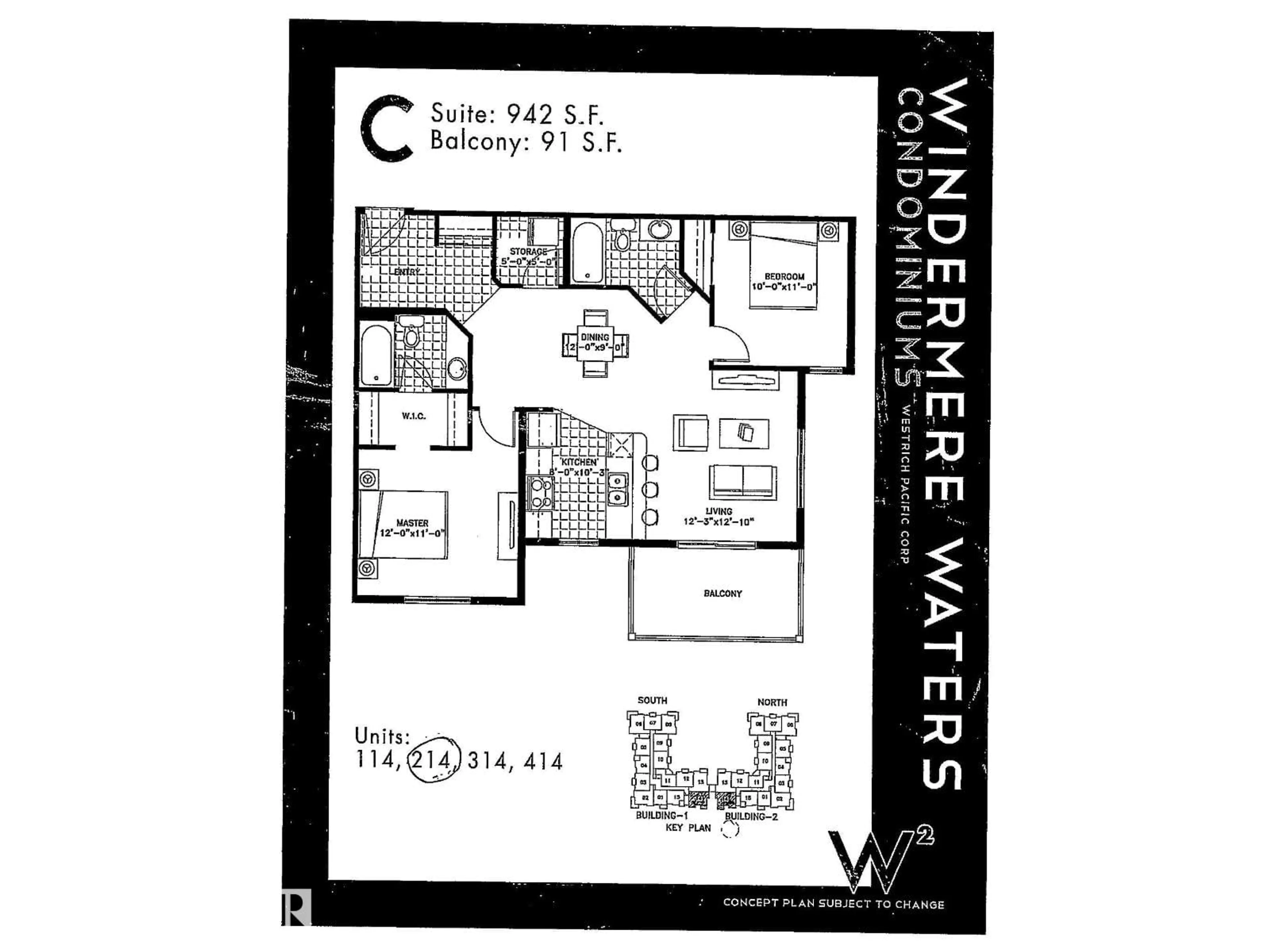 Floor plan for #214 - 1238 WINDERMERE WY, Edmonton Alberta T6W2J3