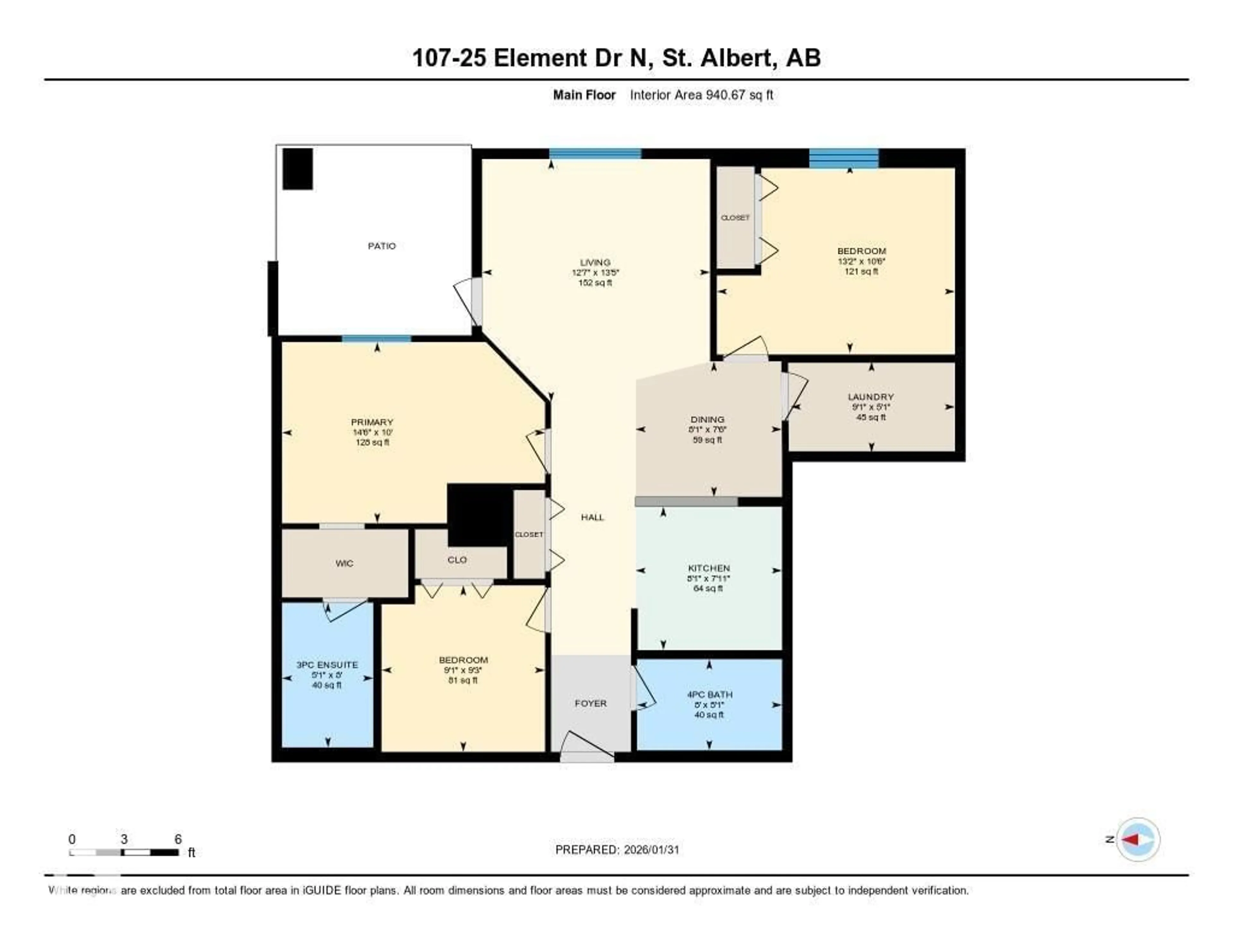 Floor plan for #107 - 25 ELEMENT DR, St. Albert Alberta T8N7S1