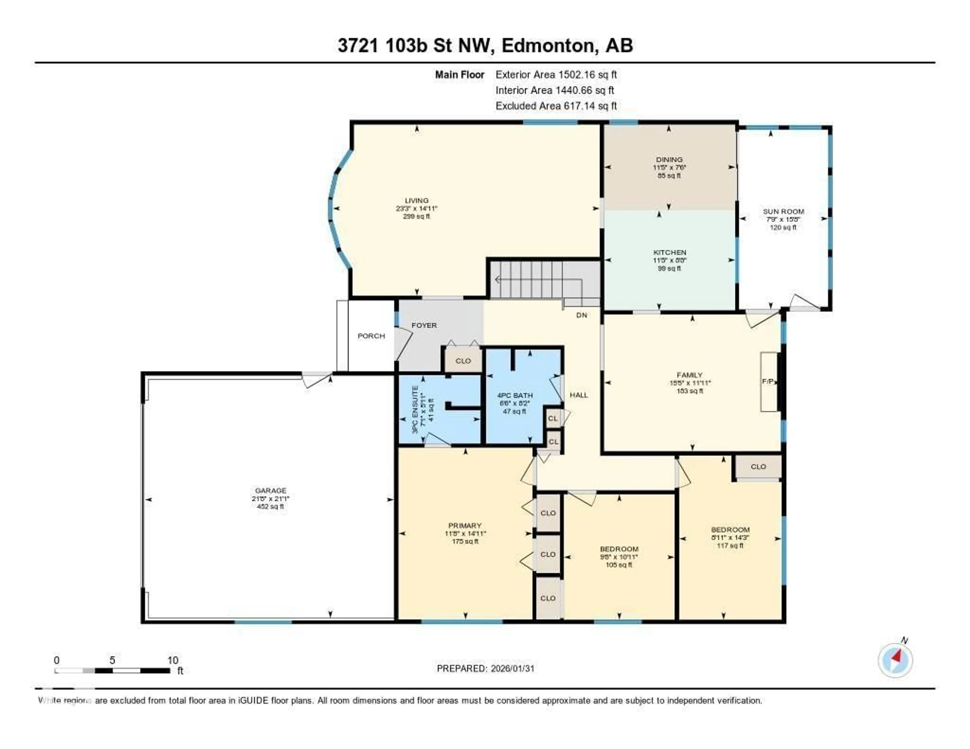 Floor plan for NW - 3721 103B ST, Edmonton Alberta T6J2X8