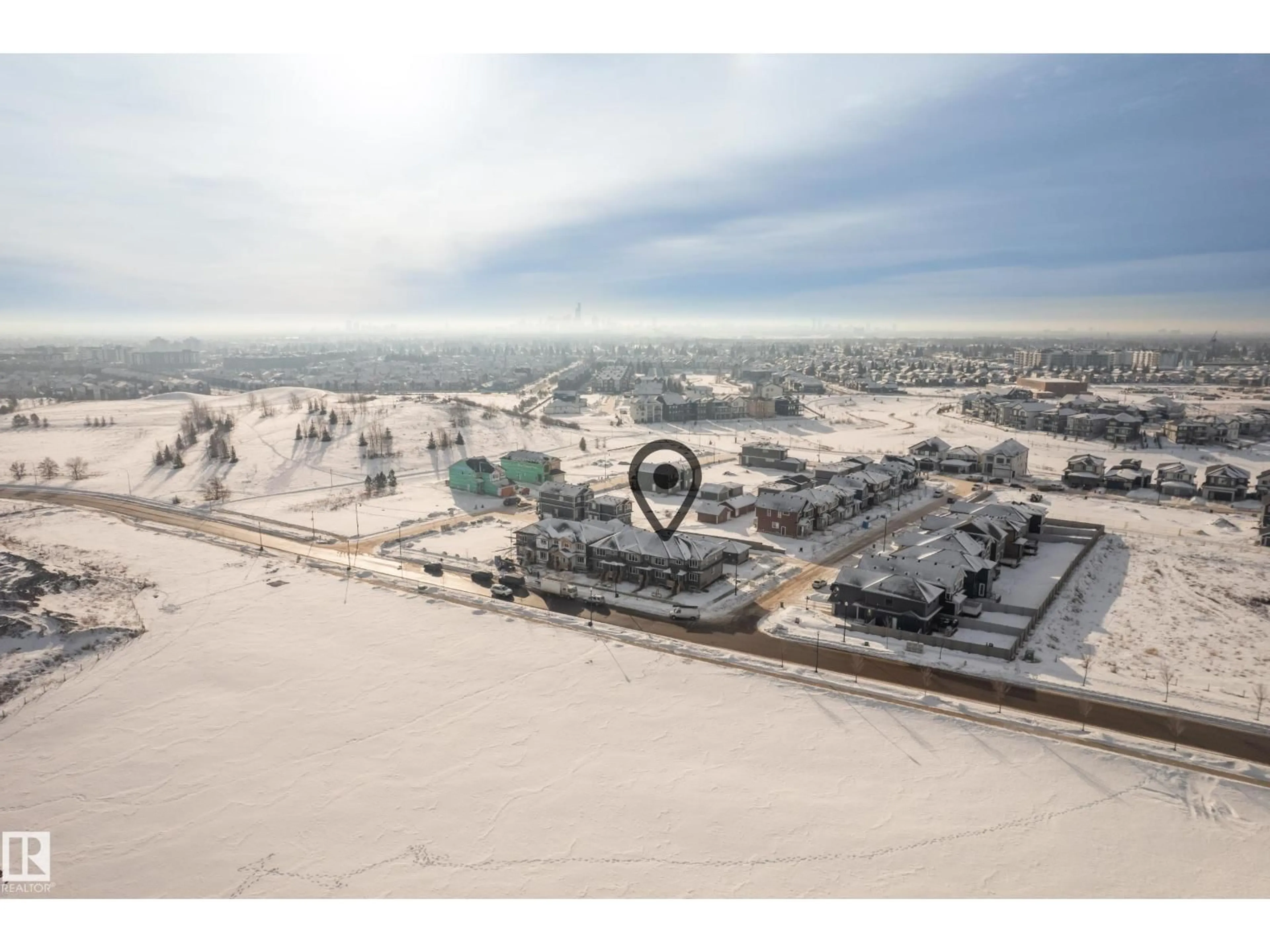 A pic from outside/outdoor area/front of a property/back of a property/a pic from drone, city buildings view from balcony for 189 GRIESBACH RD, Edmonton Alberta T5E6Z9