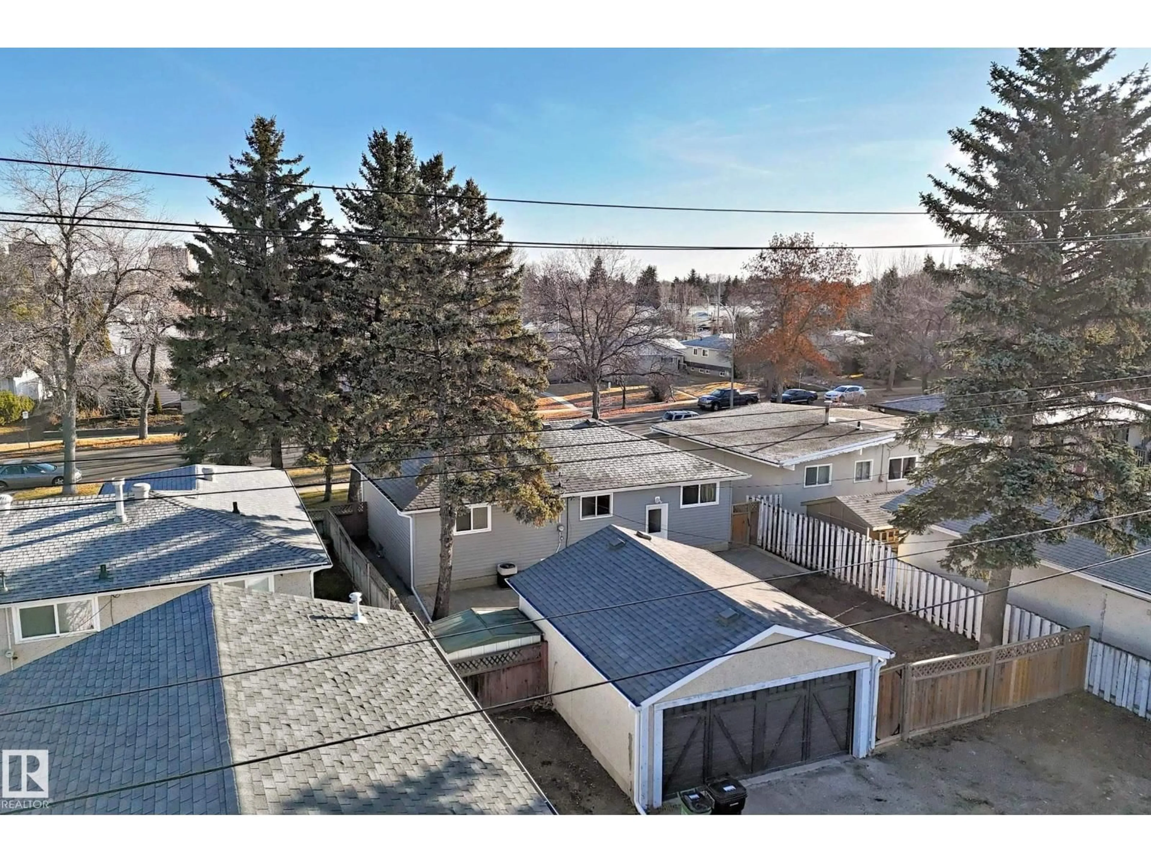 A pic from outside/outdoor area/front of a property/back of a property/a pic from drone, street for 8108 163 ST, Edmonton Alberta T5R2N3