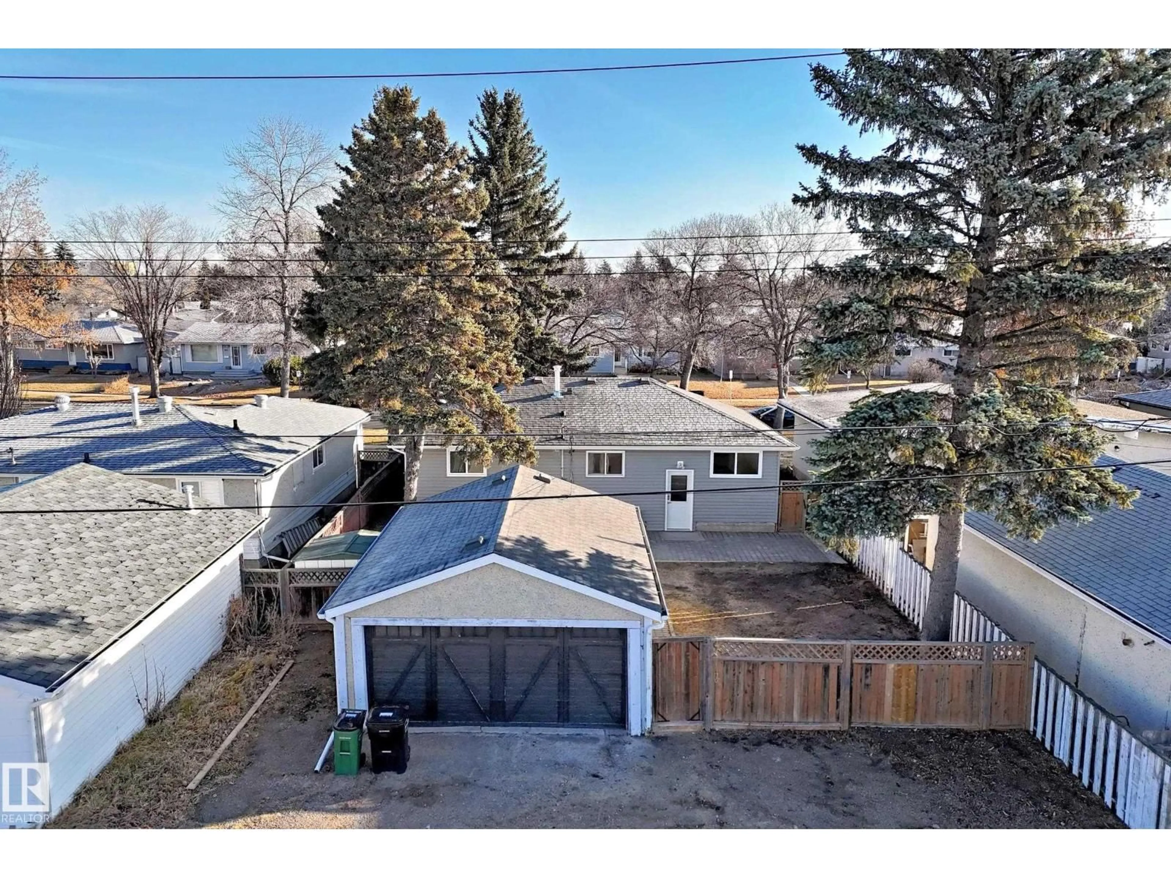A pic from outside/outdoor area/front of a property/back of a property/a pic from drone, street for 8108 163 ST, Edmonton Alberta T5R2N3
