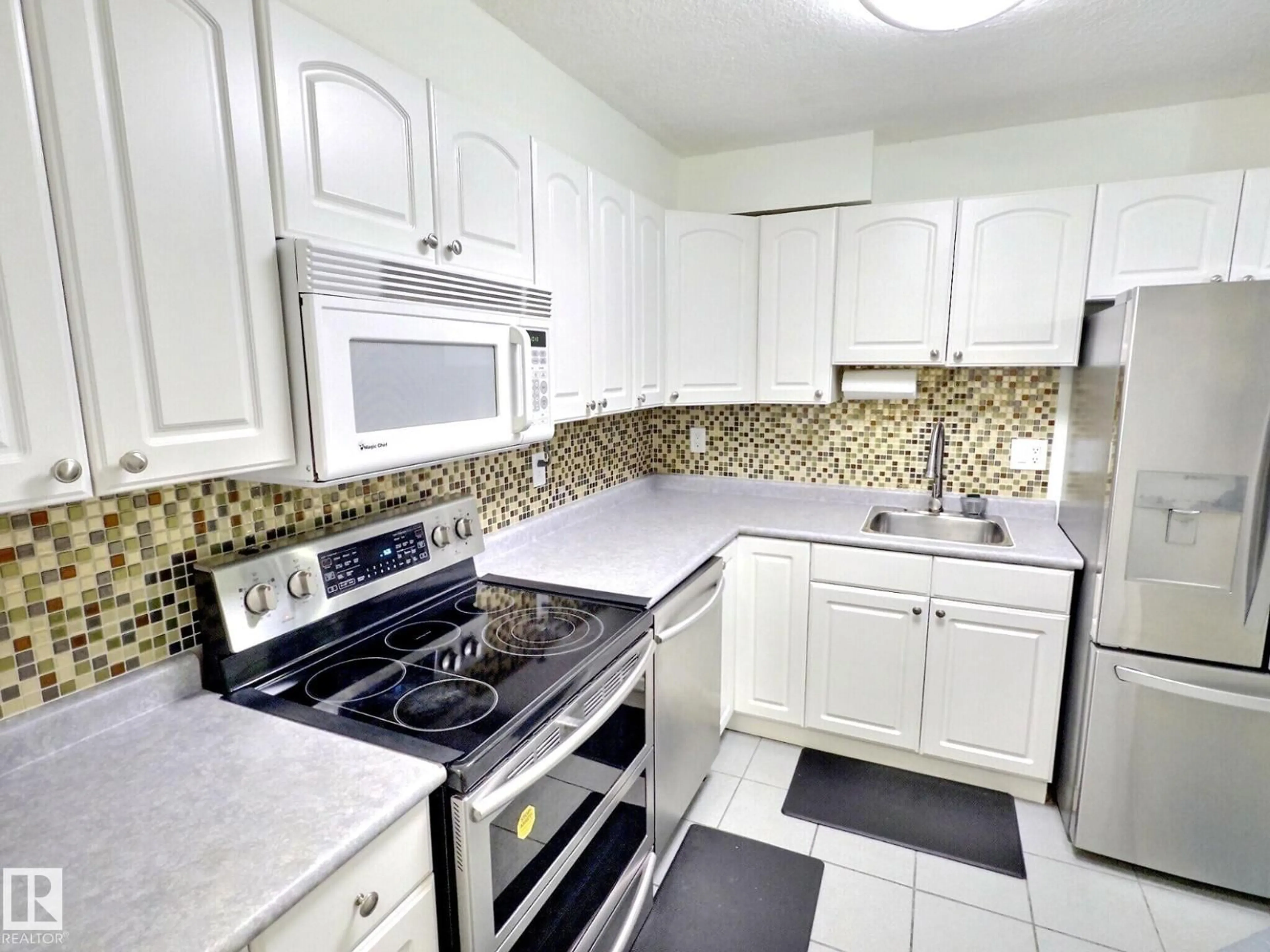 Standard kitchen, ceramic/tile floor for #110 - 9810 178 ST, Edmonton Alberta T5T3H4