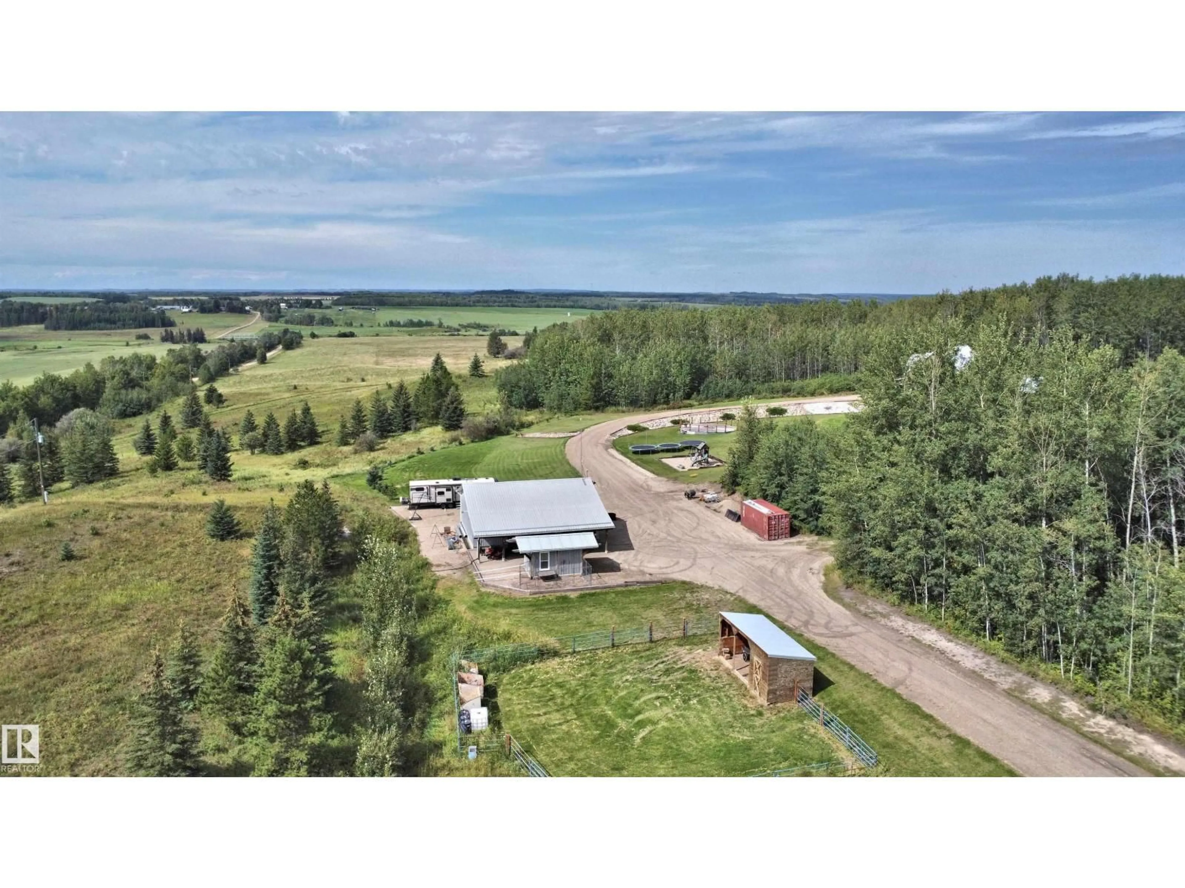 A pic from outside/outdoor area/front of a property/back of a property/a pic from drone, unknown for 5208 TWP ROAD 505, Rural Parkland County Alberta T0N0N0
