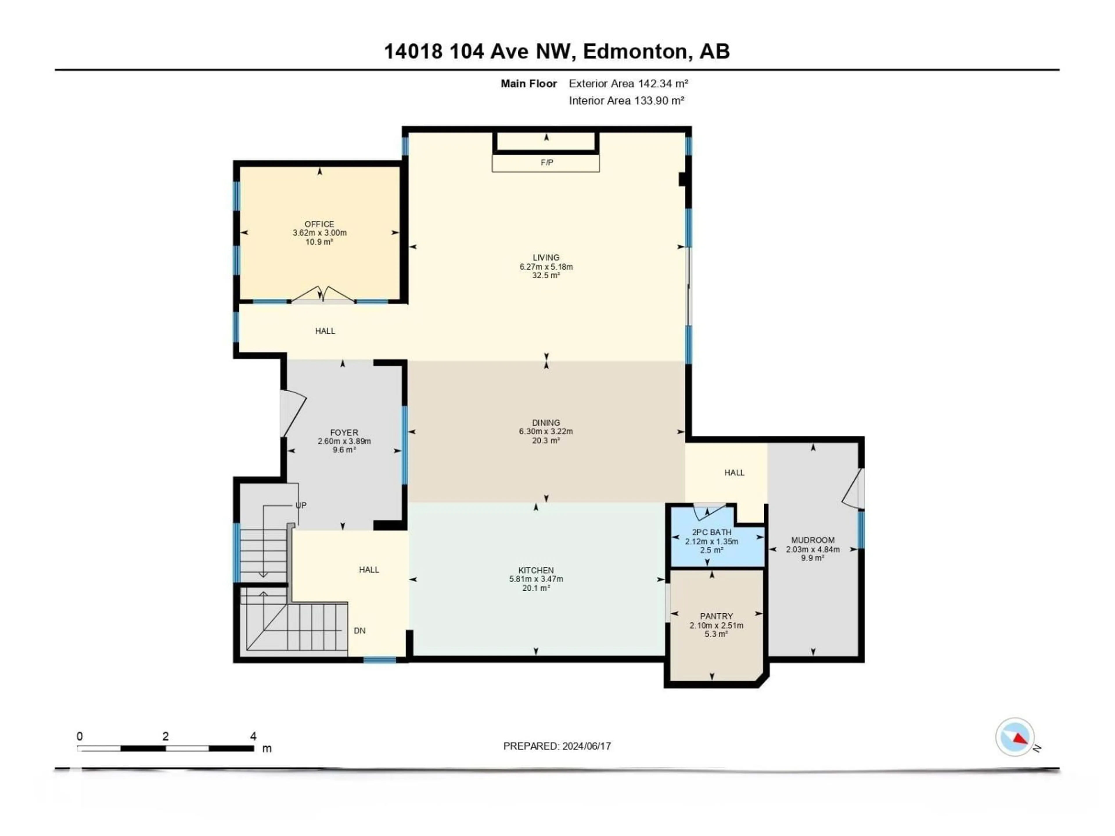 Floor plan for 14018 104 AV, Edmonton Alberta T5N0W6
