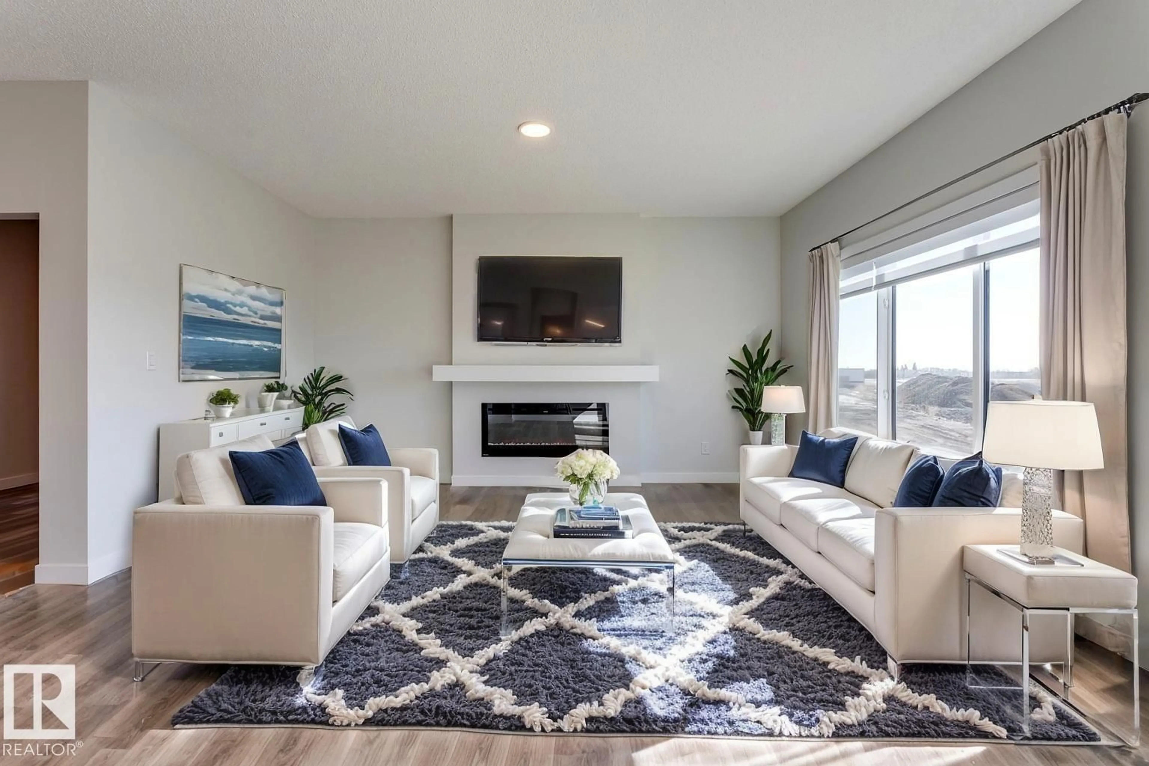 Living room with furniture, carpet floor for 6304 42 AV, Beaumont Alberta T4X3M2