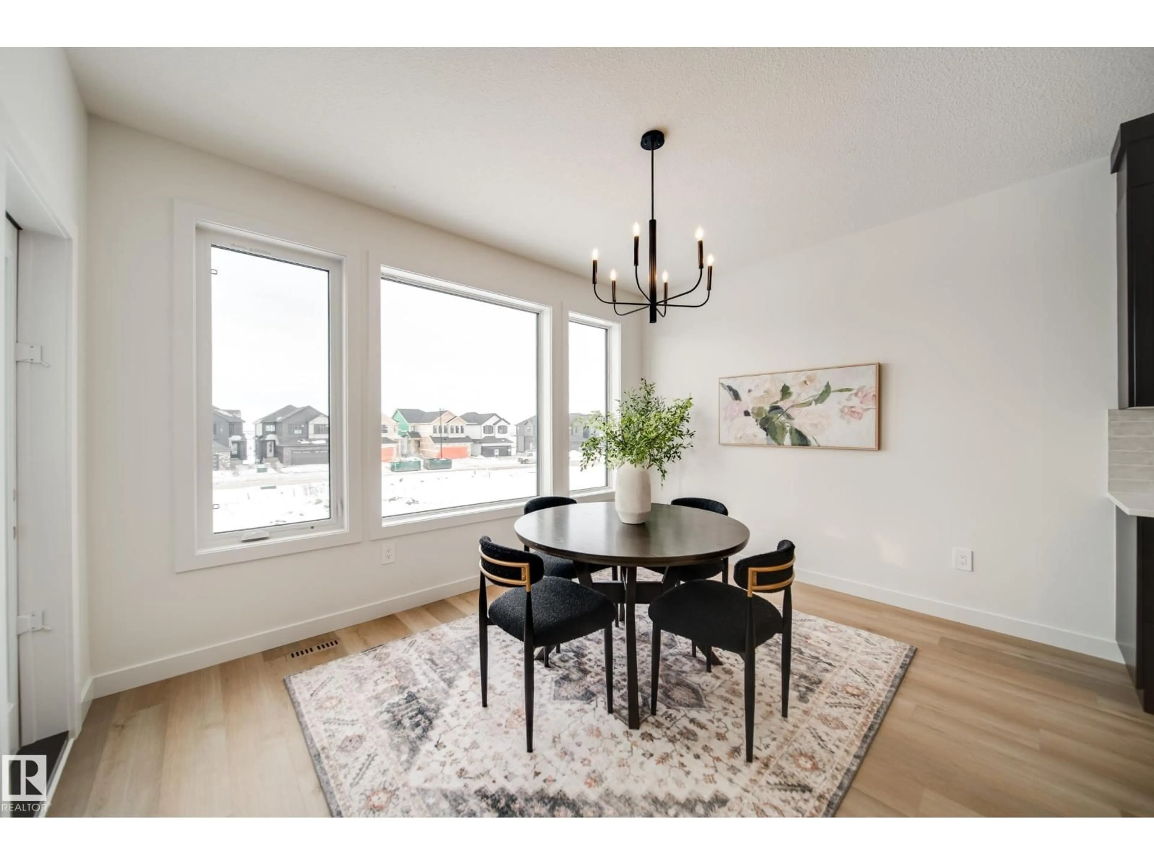 Dining room, wood/laminate floor for 4 CLOUTIER CL, St. Albert Alberta T8T2C9